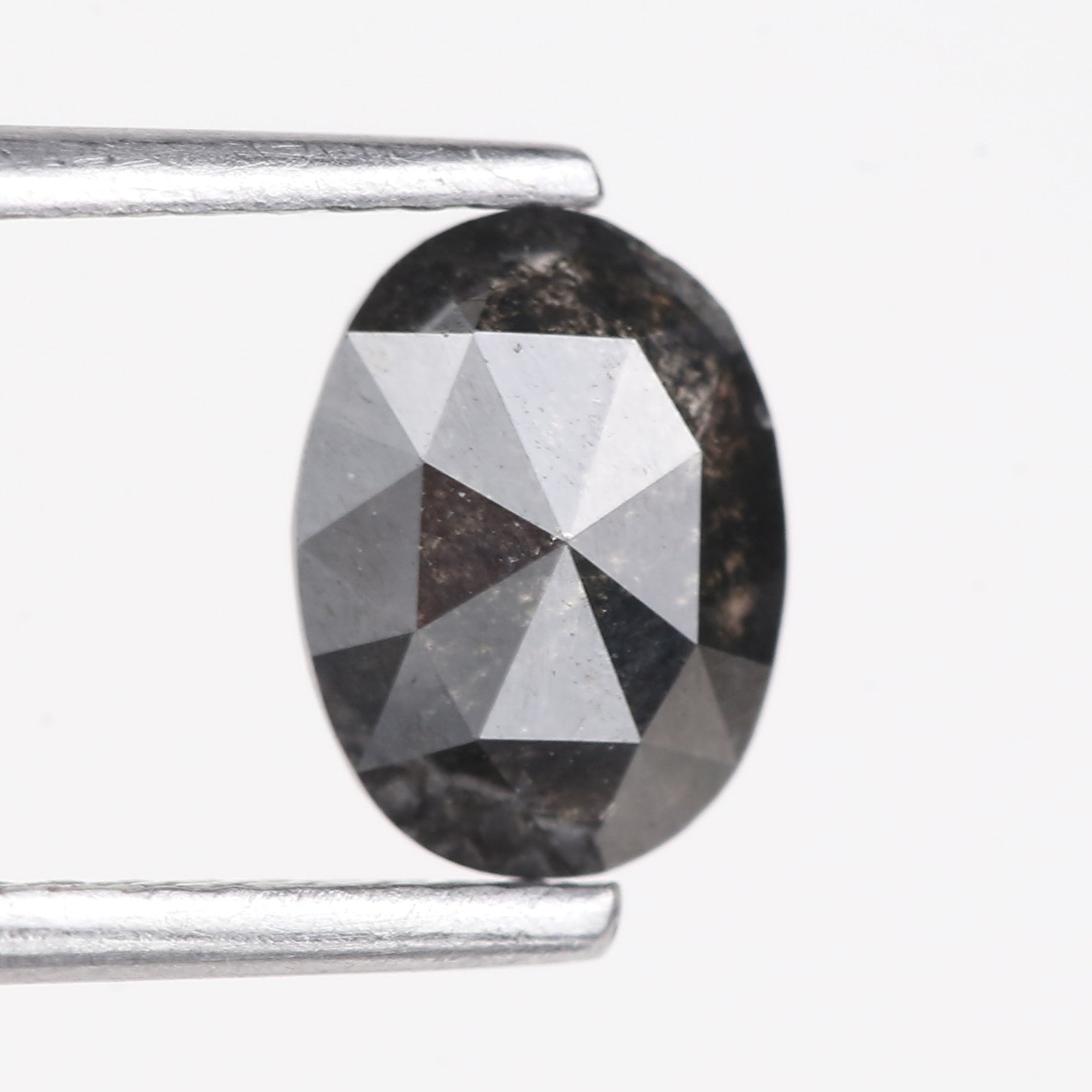 0.99 Carat Natural Black Oval Cut Salt And Pepper Diamond 7.50 MM
