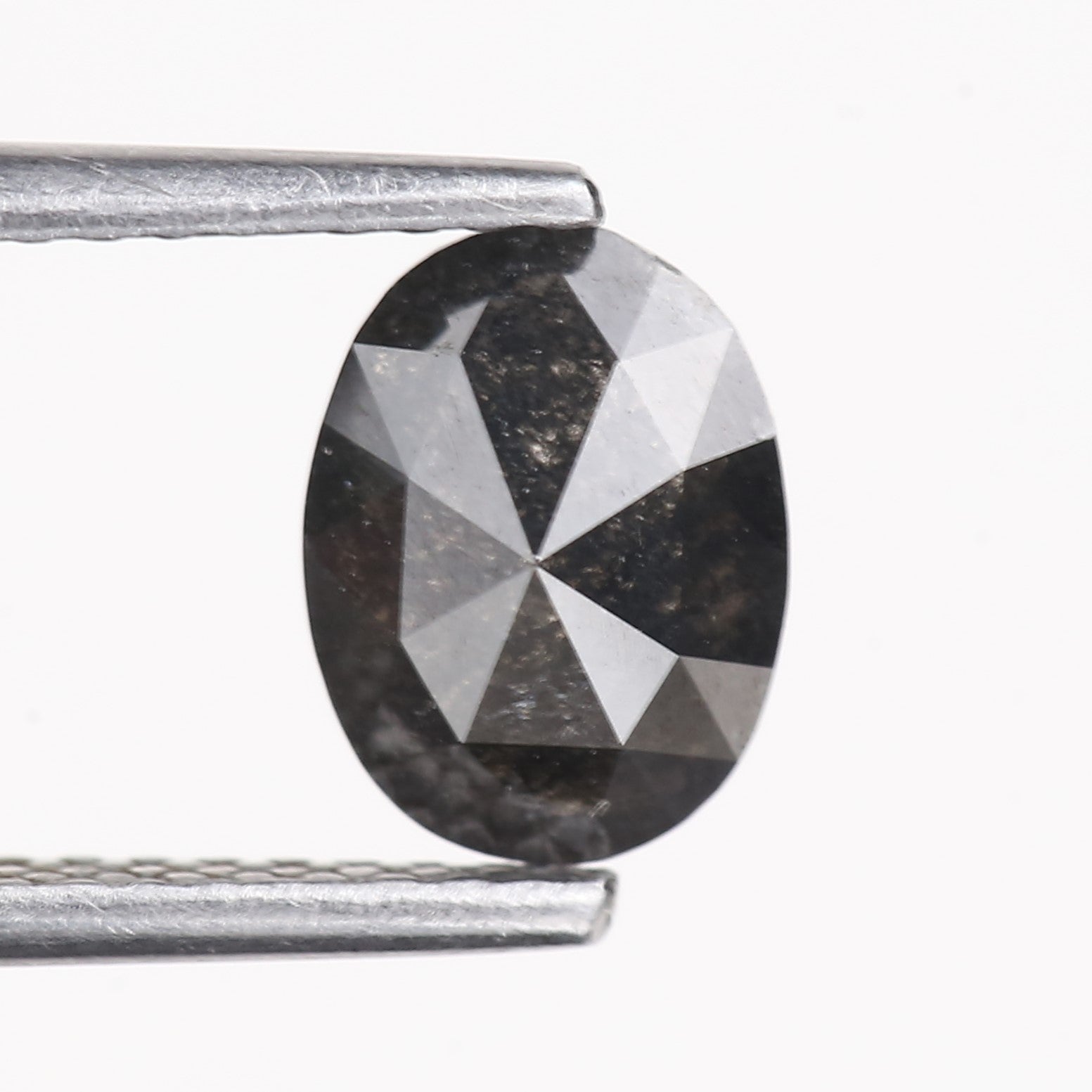 0.99 Carat Natural Black Oval Cut Salt And Pepper Diamond 7.50 MM