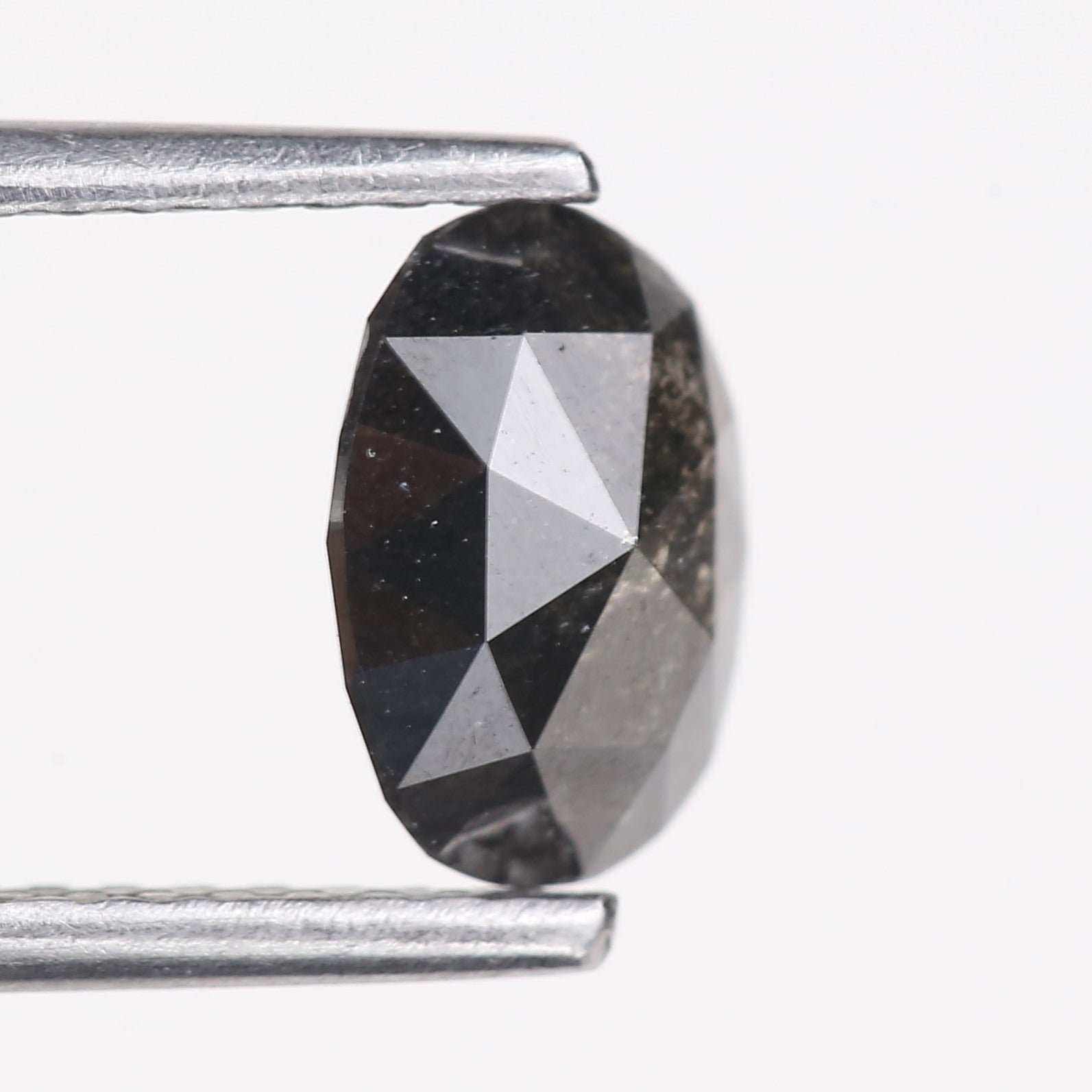 0.99 Carat Natural Black Oval Cut Salt And Pepper Diamond 7.50 MM