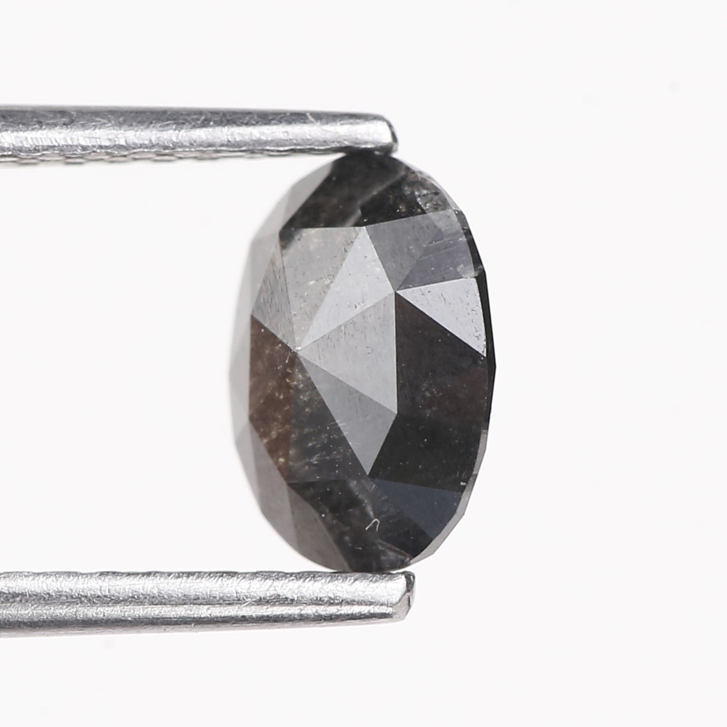 0.99 Carat Natural Black Oval Cut Salt And Pepper Diamond 7.50 MM