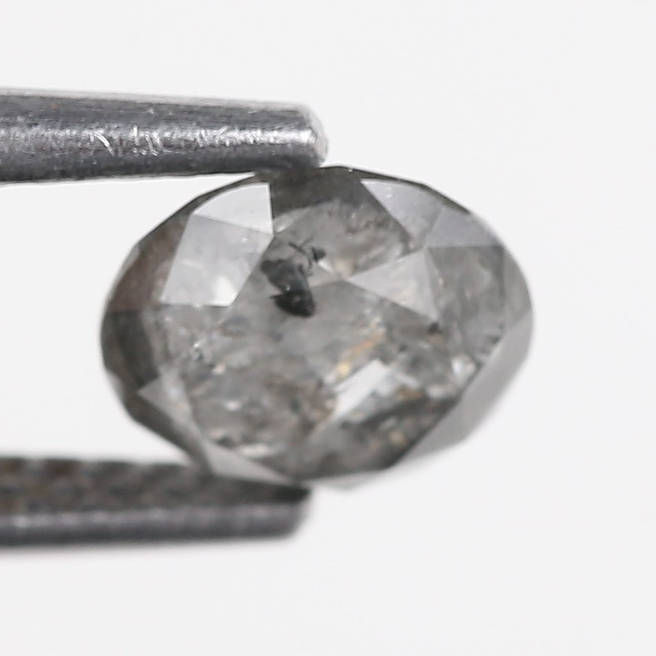 1.10 Carat Natural Salt And Pepper Gray Round Opalescent Diamond 6.40 MM