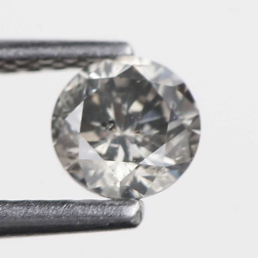 0.50 Carat Fancy Gray Round Brilliant Diamond 4.90 MM
