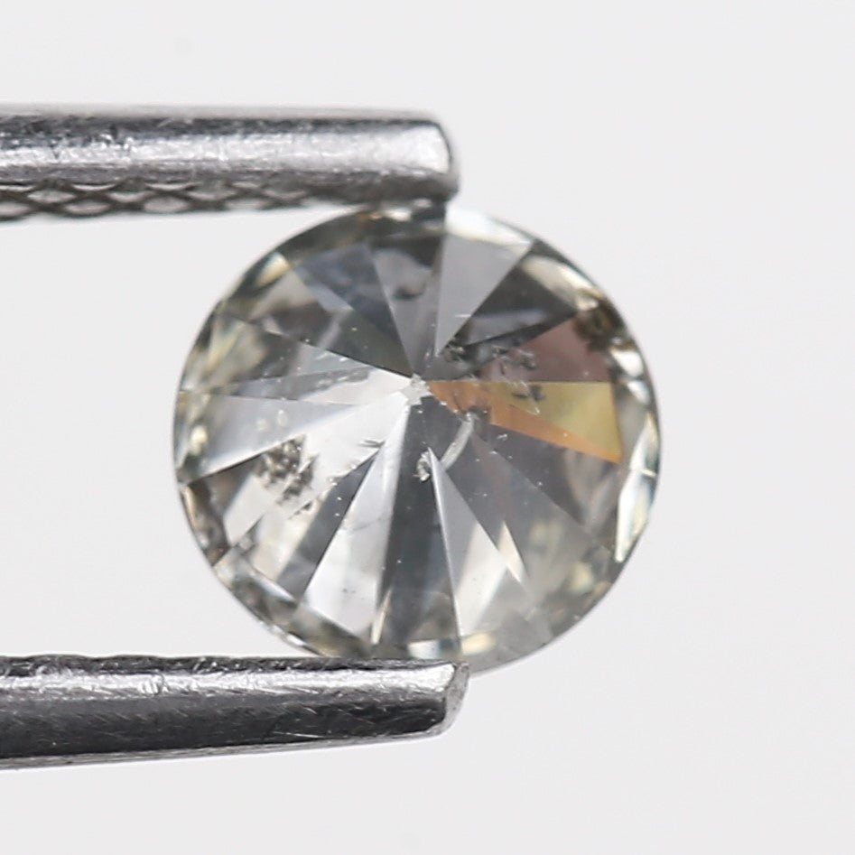 0.50 Carat Fancy Gray Round Brilliant Diamond 4.90 MM
