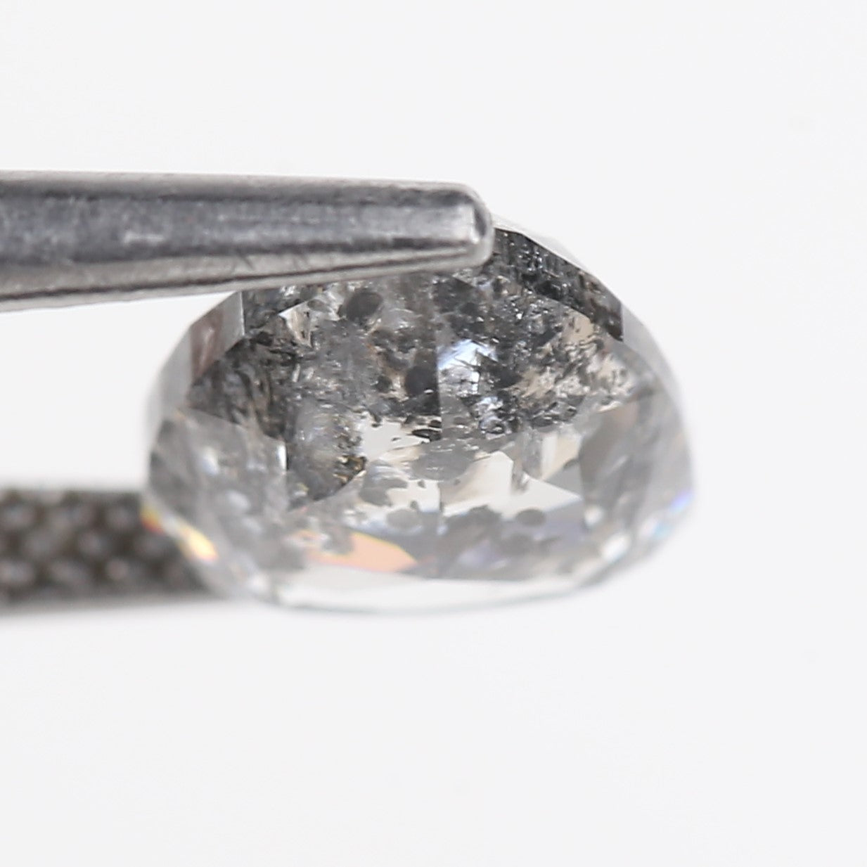 2.40 Carat Natural Salt Pepper Grey Shield Cut Loose Diamond 9.02 MM