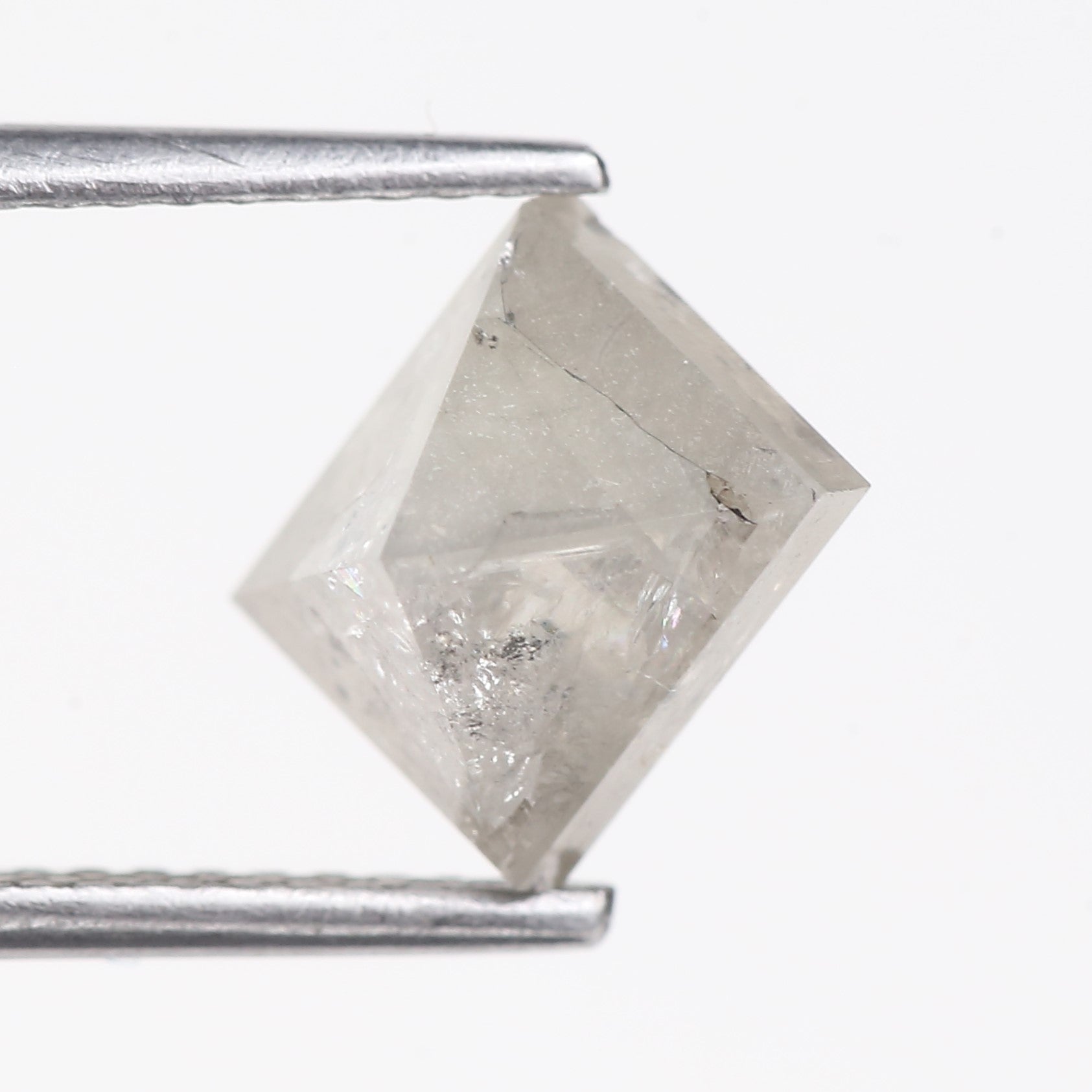 2.77 Carat Natural Gray Polish Octahedron Salt And Pepper Diamond 7.21 MM