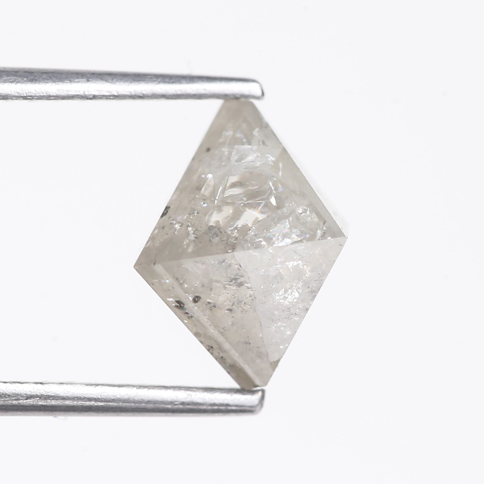 2.77 Carat Natural Gray Polish Octahedron Salt And Pepper Diamond 7.21 MM