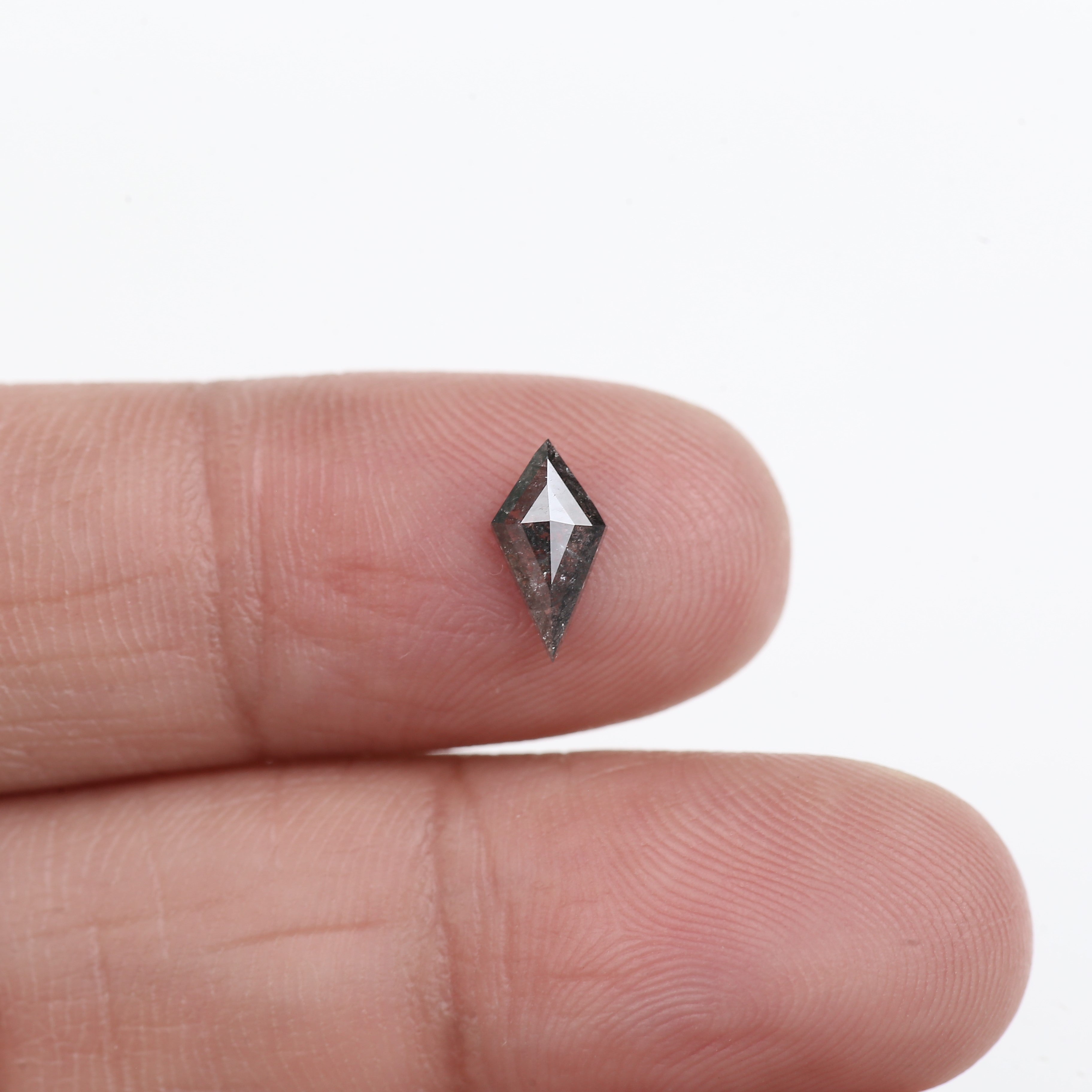 0.61 Carat Natural Black Speckled Kite Salt and Pepper Diamond 8.88 MM
