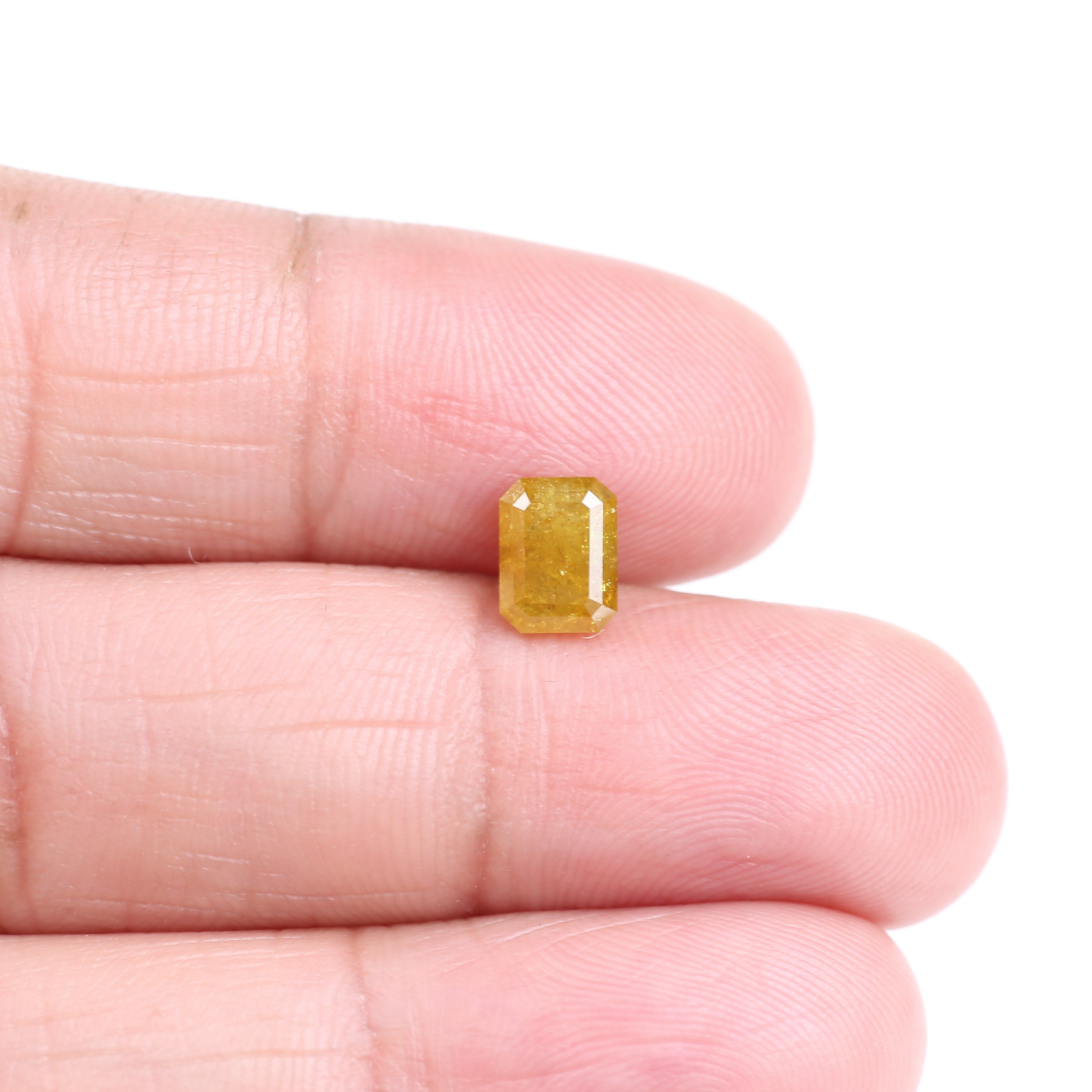 1.36 Carat Natural Yellow Emerald Cut Loose Diamond 6.56 MM