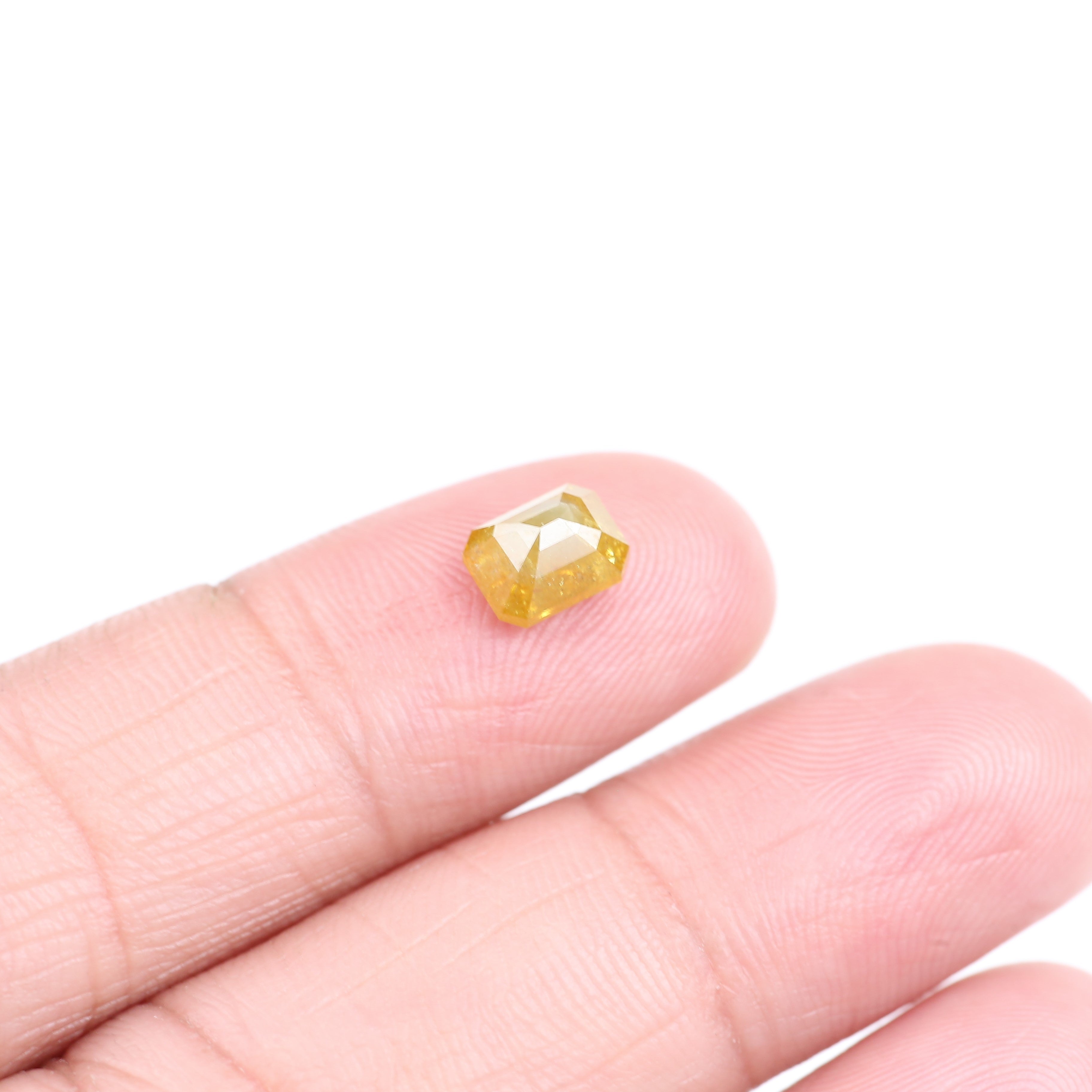 1.36 Carat Natural Yellow Emerald Cut Loose Diamond 6.56 MM