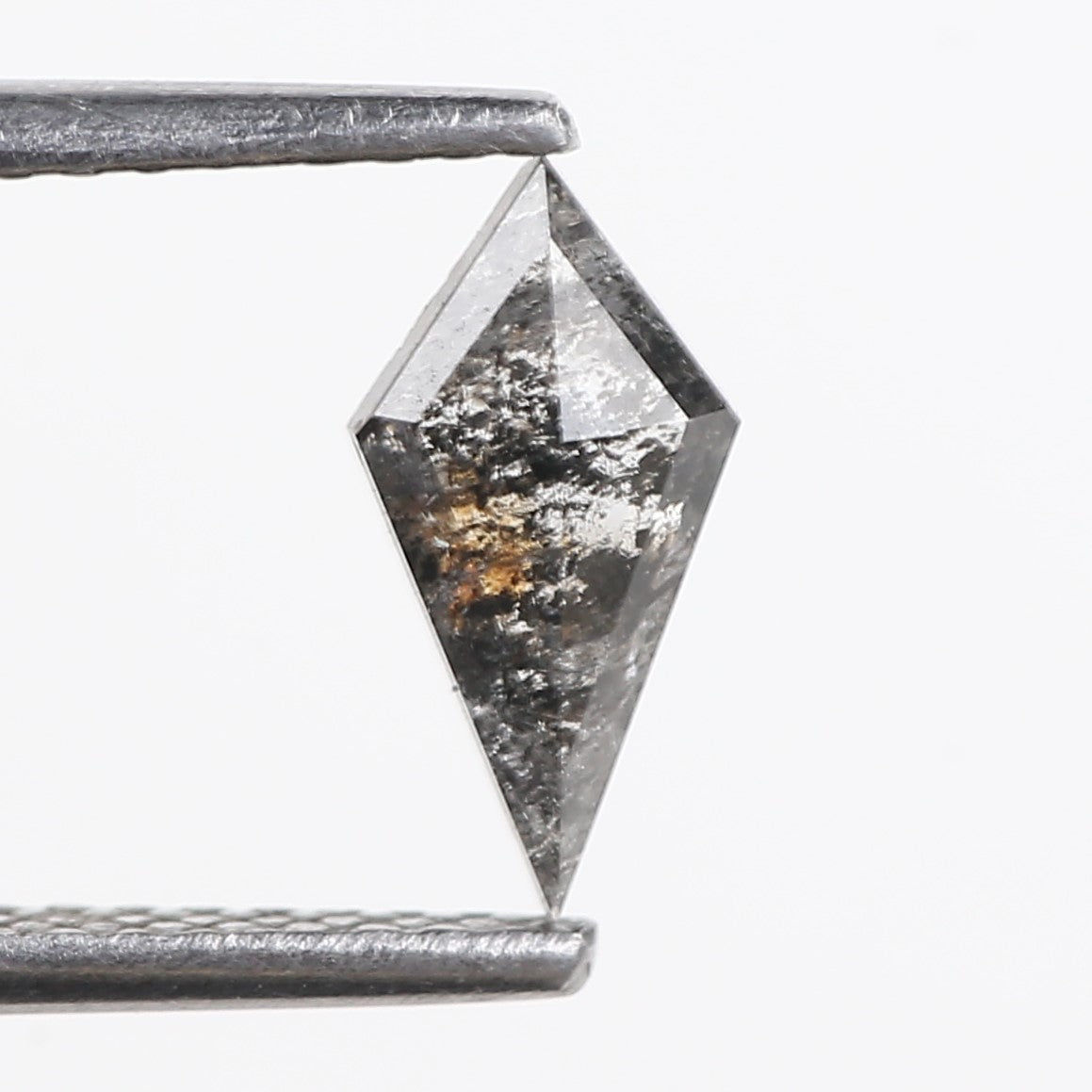 0.49 Ct Natural Salt And Pepper Diamond For Kite Engagement Ring 9 MM