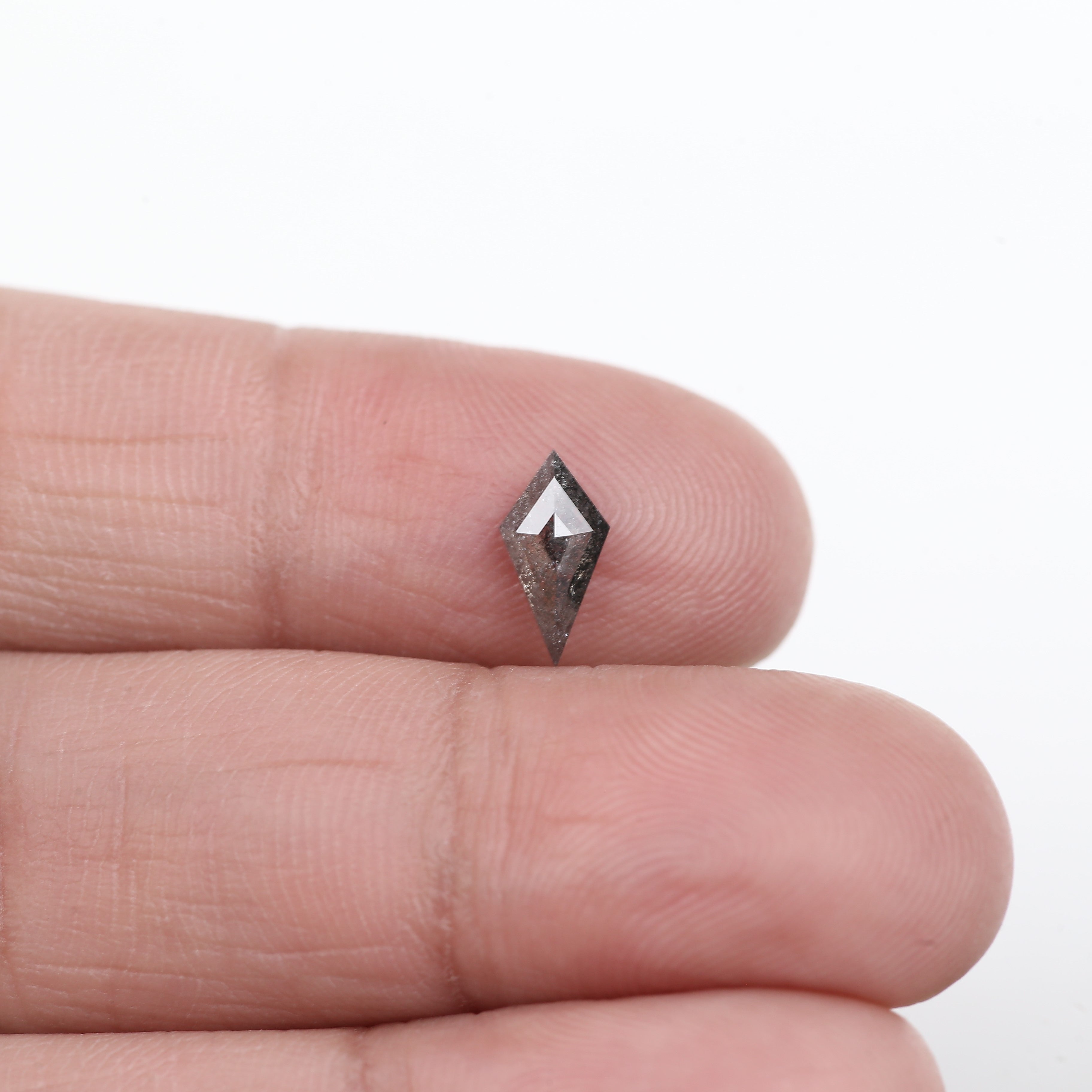 0.55 Carat Natural Grey Kite Shape Salt And Pepper Diamond 9 MM