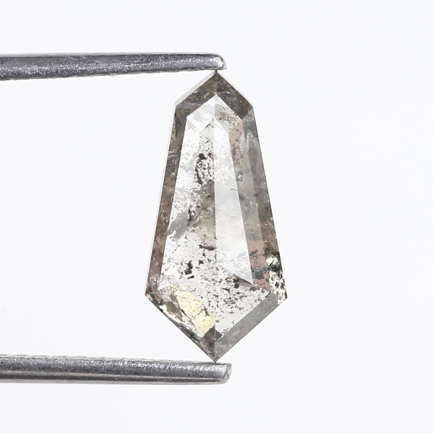 1.89 Carat Natural Gray Kite Cut Salt and Pepper Diamond 11.97 MM