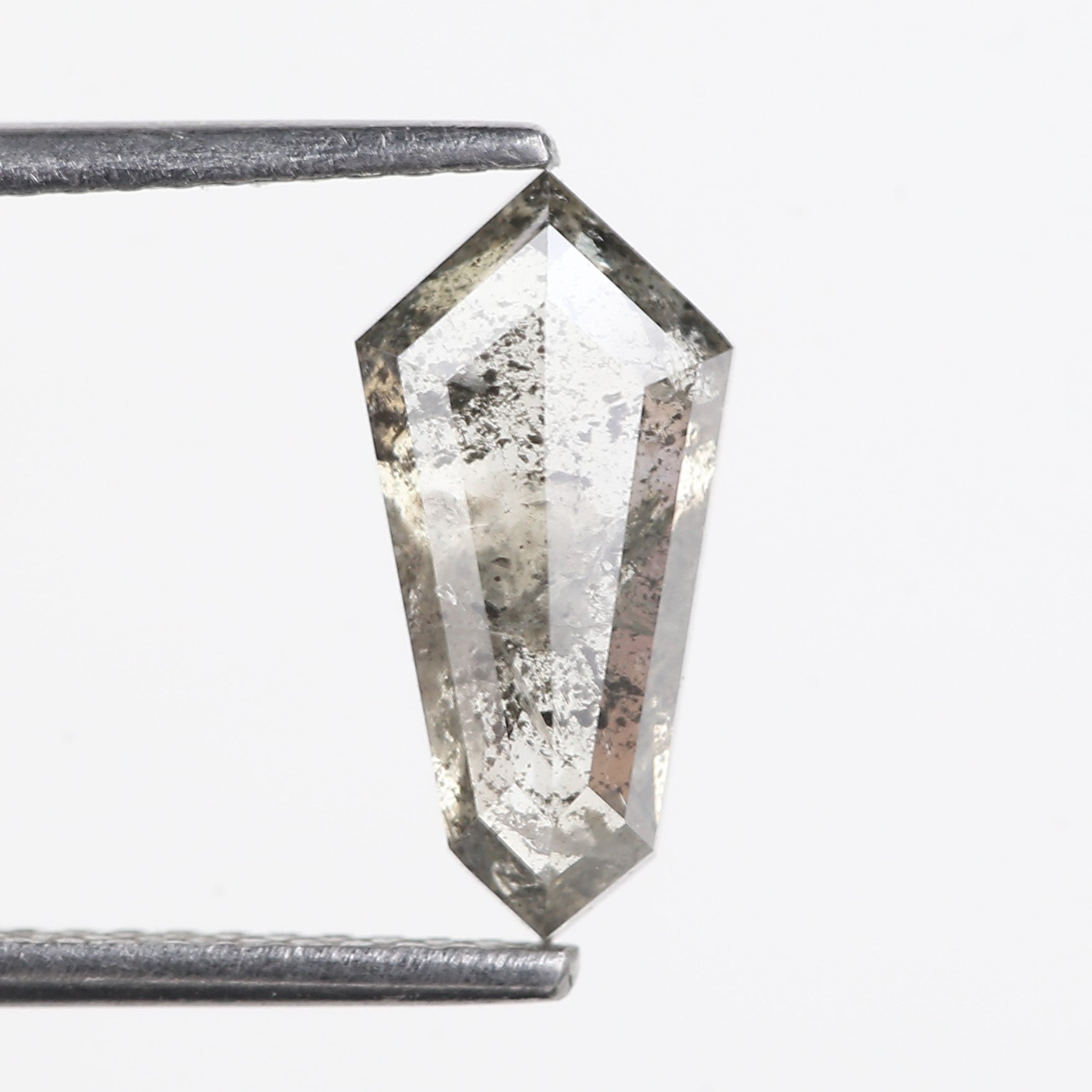 1.89 Carat Natural Gray Kite Cut Salt and Pepper Diamond 11.97 MM