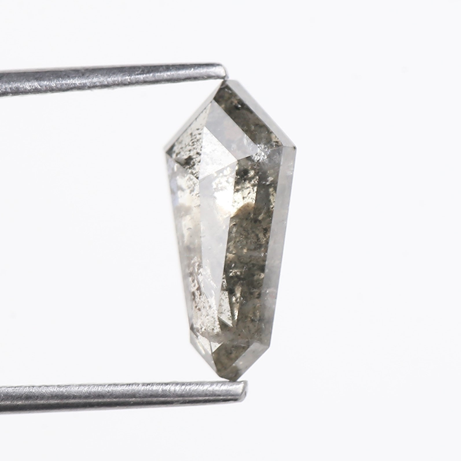 1.89 Carat Natural Gray Kite Cut Salt and Pepper Diamond 11.97 MM
