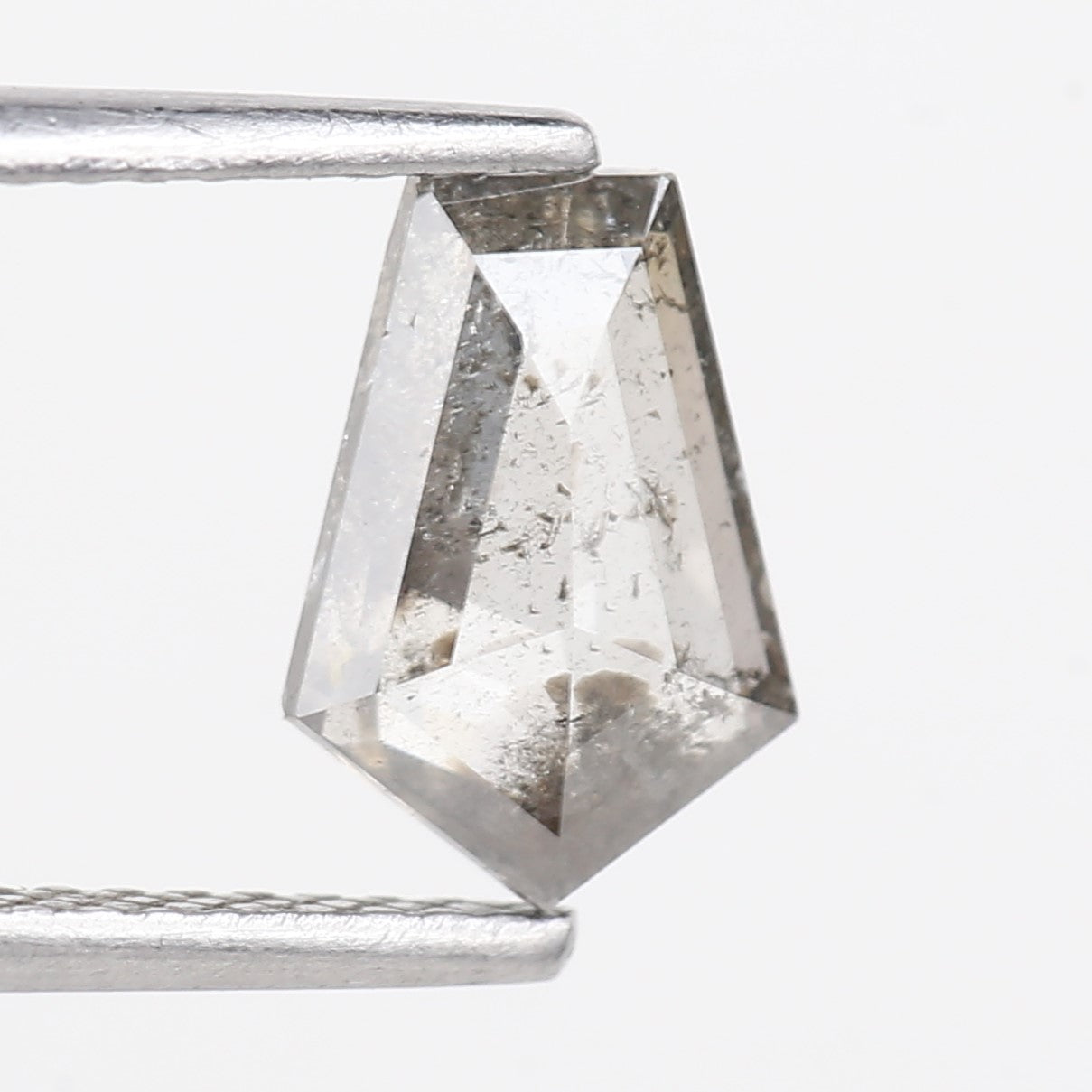 1.27 Carat Natural Salt and Pepper For Kite Cut Diamond Ring 8.74 MM