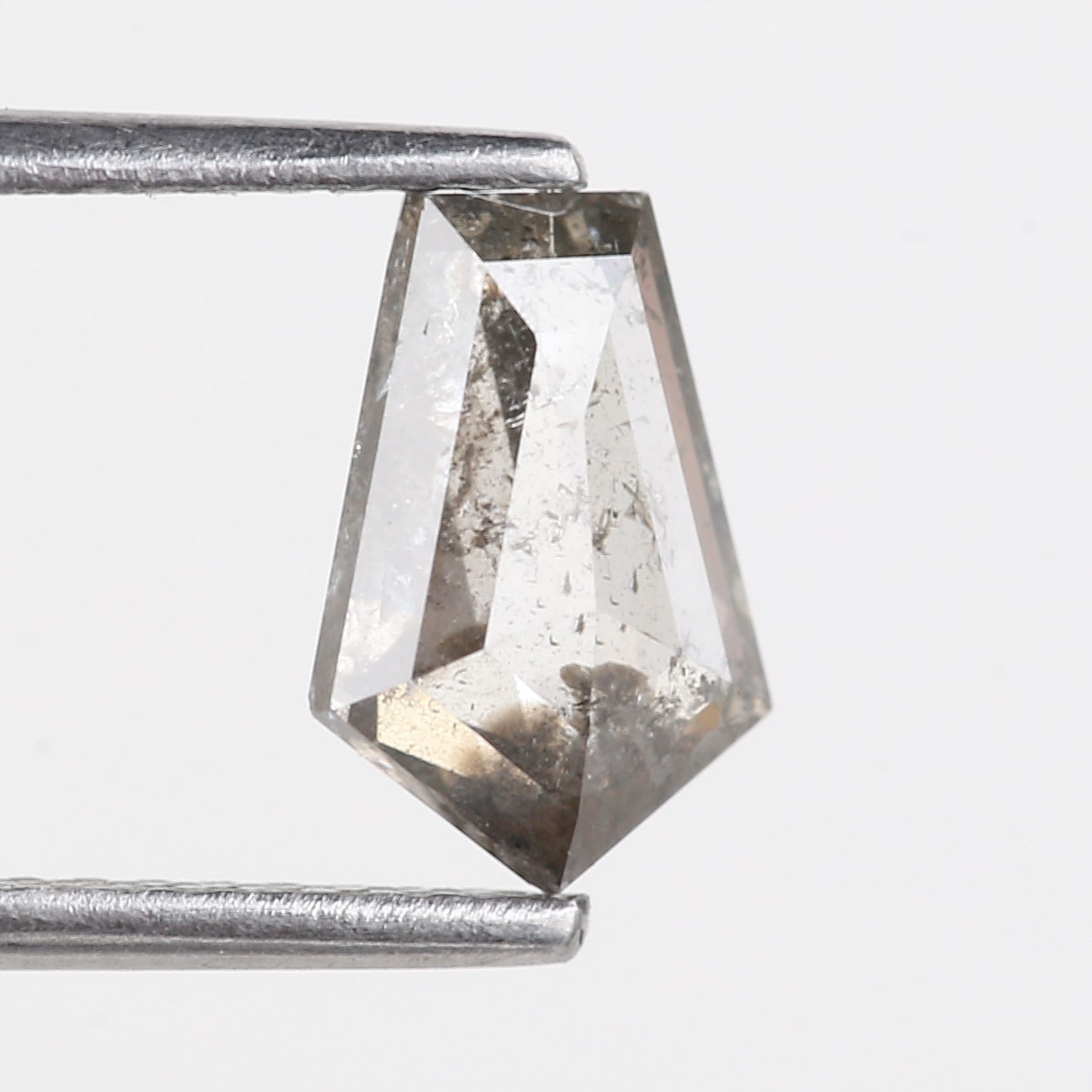 1.27 Carat Natural Salt and Pepper For Kite Cut Diamond Ring 8.74 MM