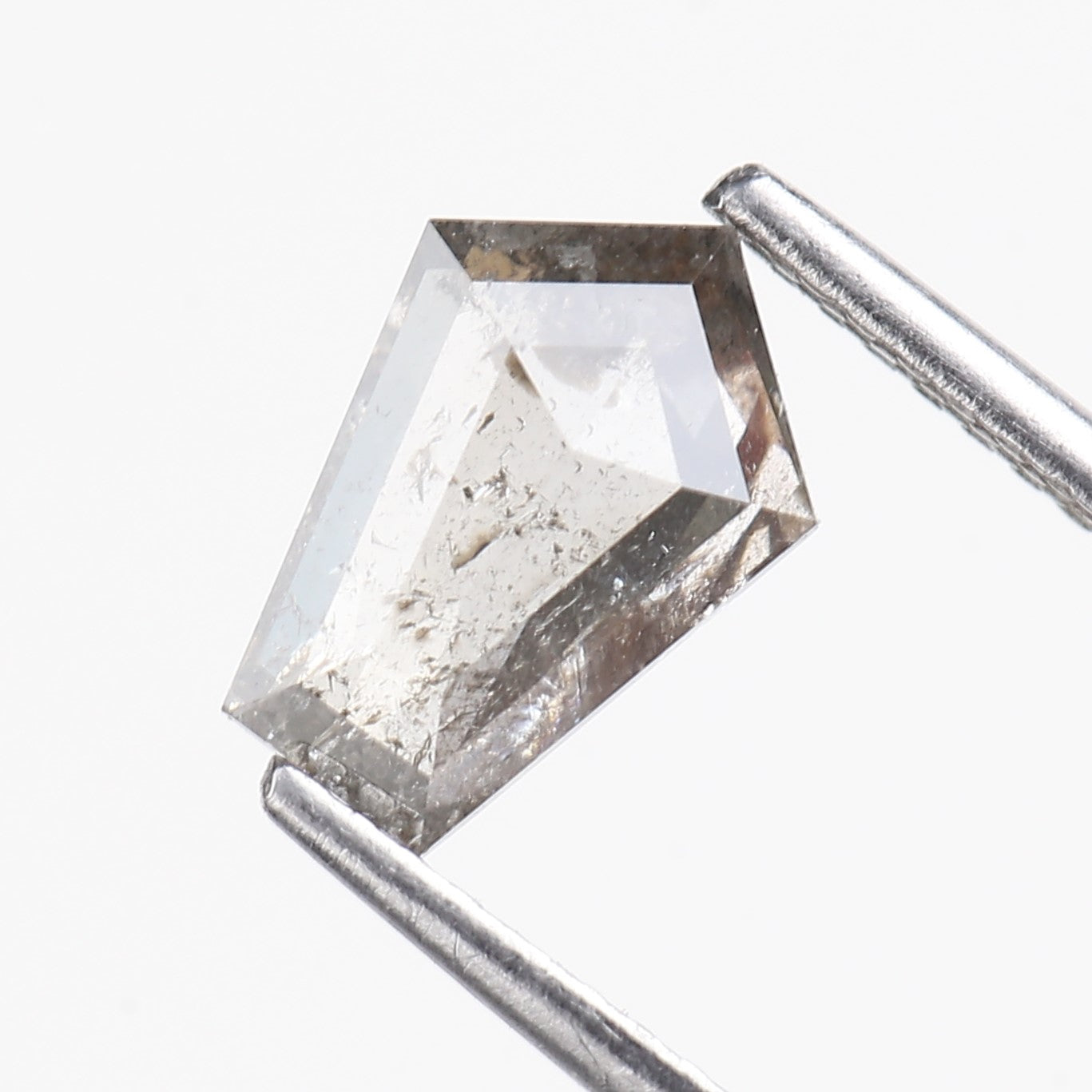 1.27 Carat Natural Salt and Pepper For Kite Cut Diamond Ring 8.74 MM