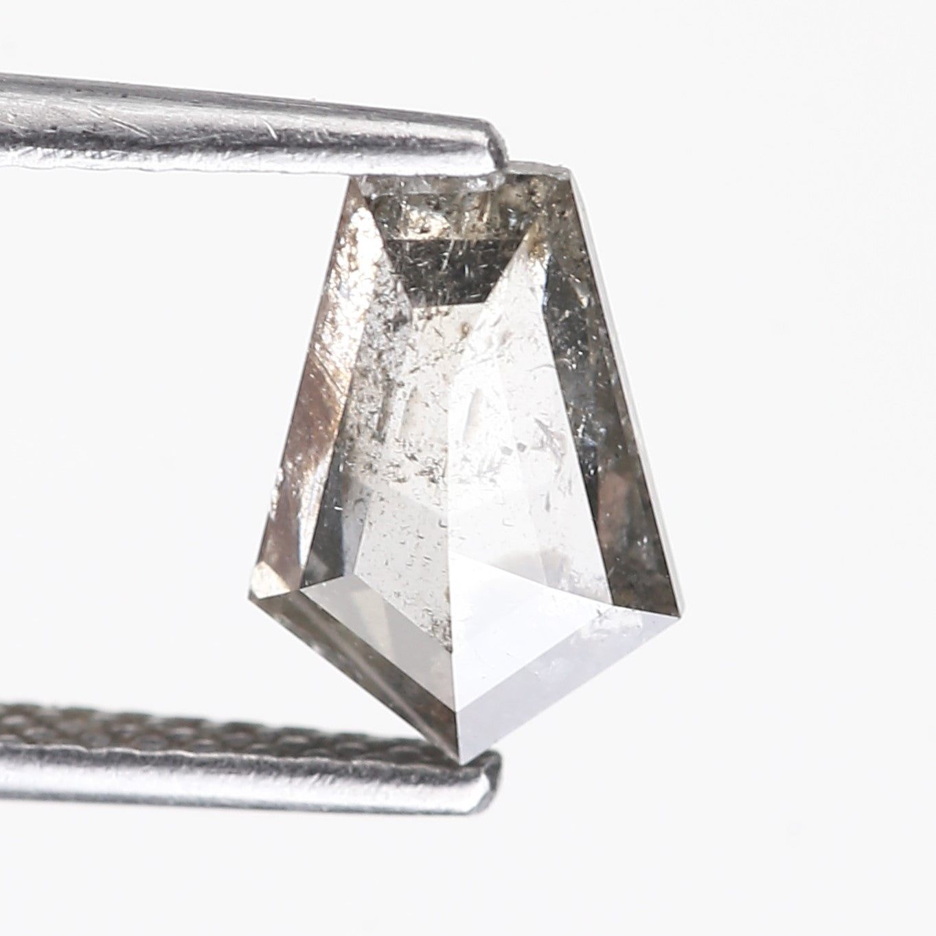 1.27 Carat Natural Salt and Pepper For Kite Cut Diamond Ring 8.74 MM