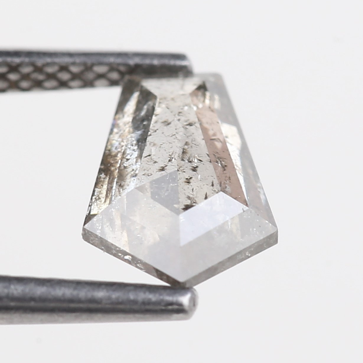 1.27 Carat Natural Salt and Pepper For Kite Cut Diamond Ring 8.74 MM