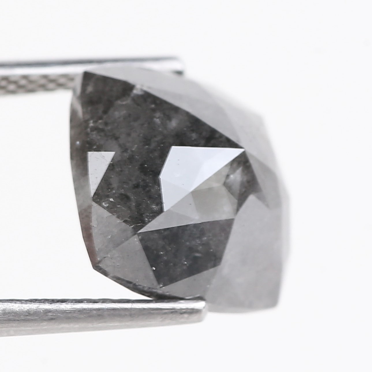 5.20 Carat Stormy Gray Cushion Cut Diamond Salt and Pepper 10.10 MM