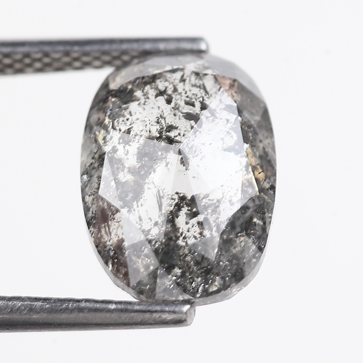 4 Carat Salt Pepper Natural Stone For Elongated Cushion Diamond Engagement Ring