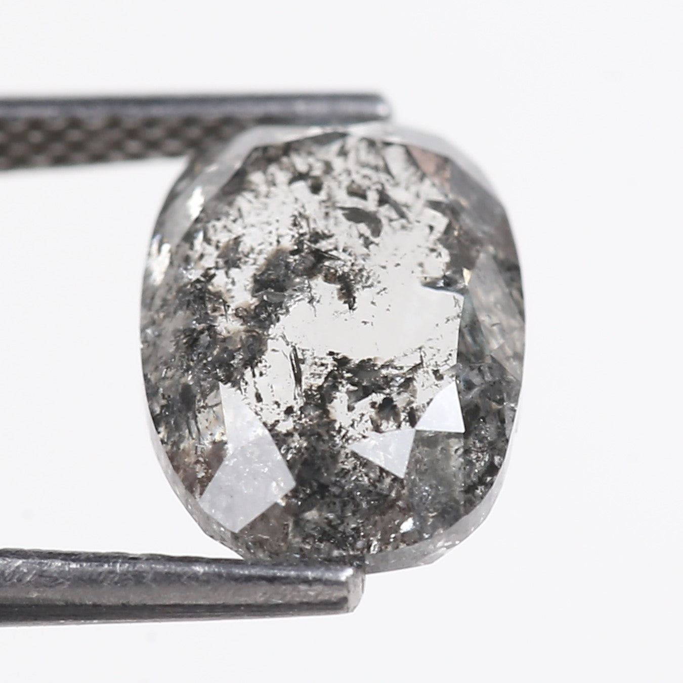 4 Carat Salt Pepper Natural Stone For Elongated Cushion Diamond Engagement Ring