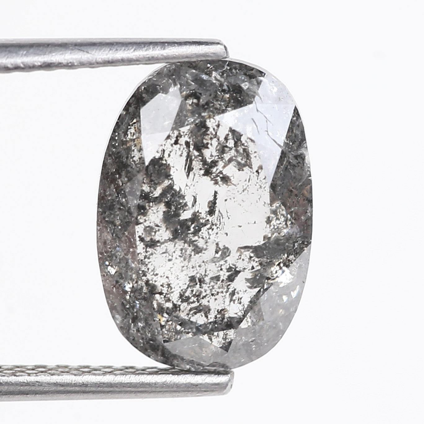 4 Carat Salt Pepper Natural Stone For Elongated Cushion Diamond Engagement Ring