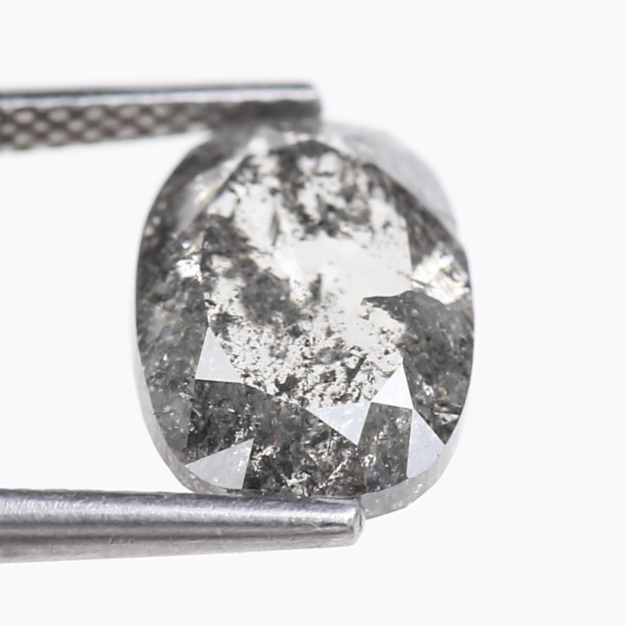 4 Carat Salt Pepper Natural Stone For Elongated Cushion Diamond Engagement Ring