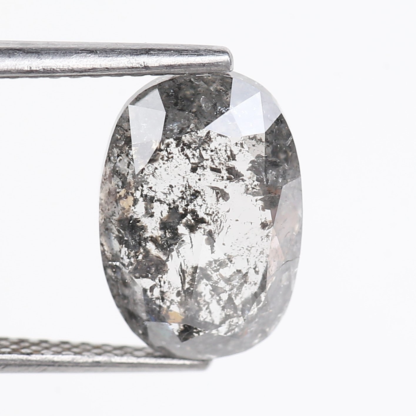 4 Carat Salt Pepper Natural Stone For Elongated Cushion Diamond Engagement Ring