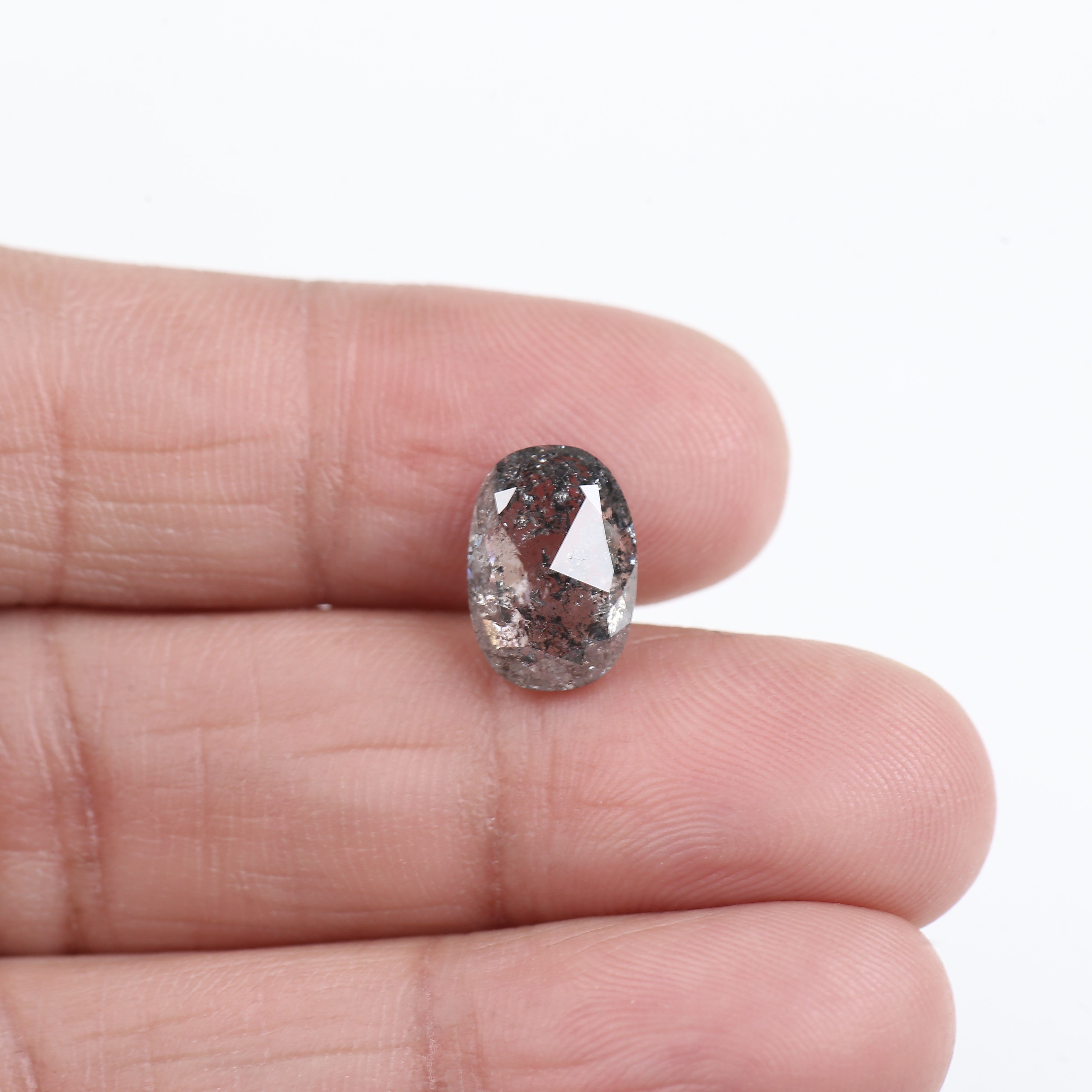 4 Carat Salt Pepper Natural Stone For Elongated Cushion Diamond Engagement Ring
