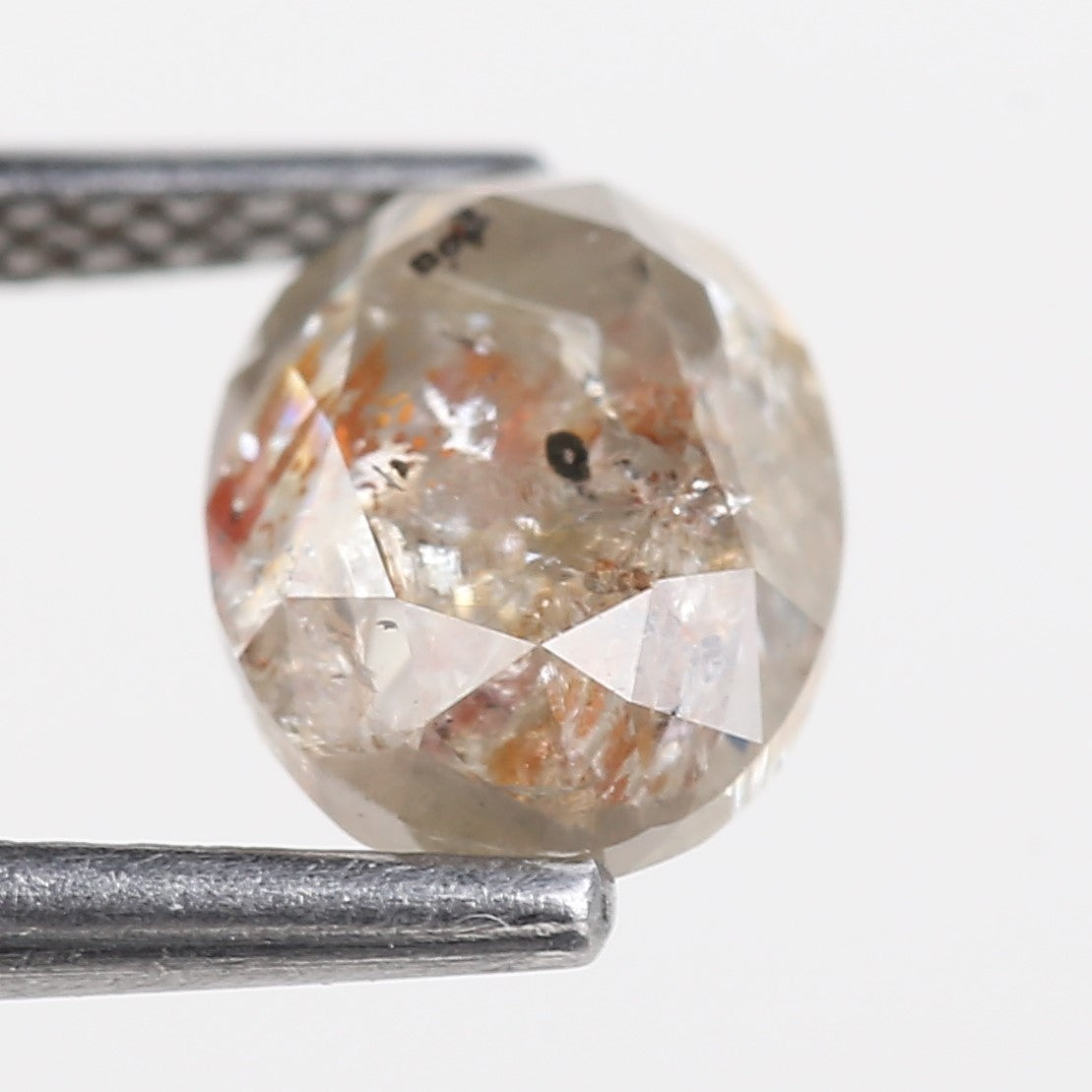 1.97 Carat Orange Gray Oval Salt and Pepper Diamond For Custom Ring 8.15 MM