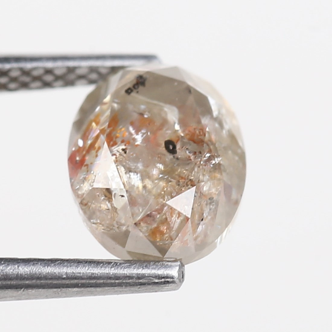 1.97 Carat Orange Gray Oval Salt and Pepper Diamond For Custom Ring 8.15 MM