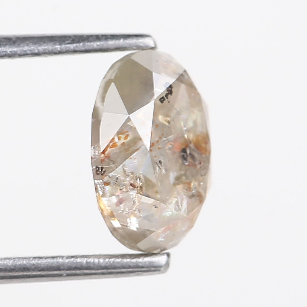 1.97 Carat Orange Gray Oval Salt and Pepper Diamond For Custom Ring 8.15 MM