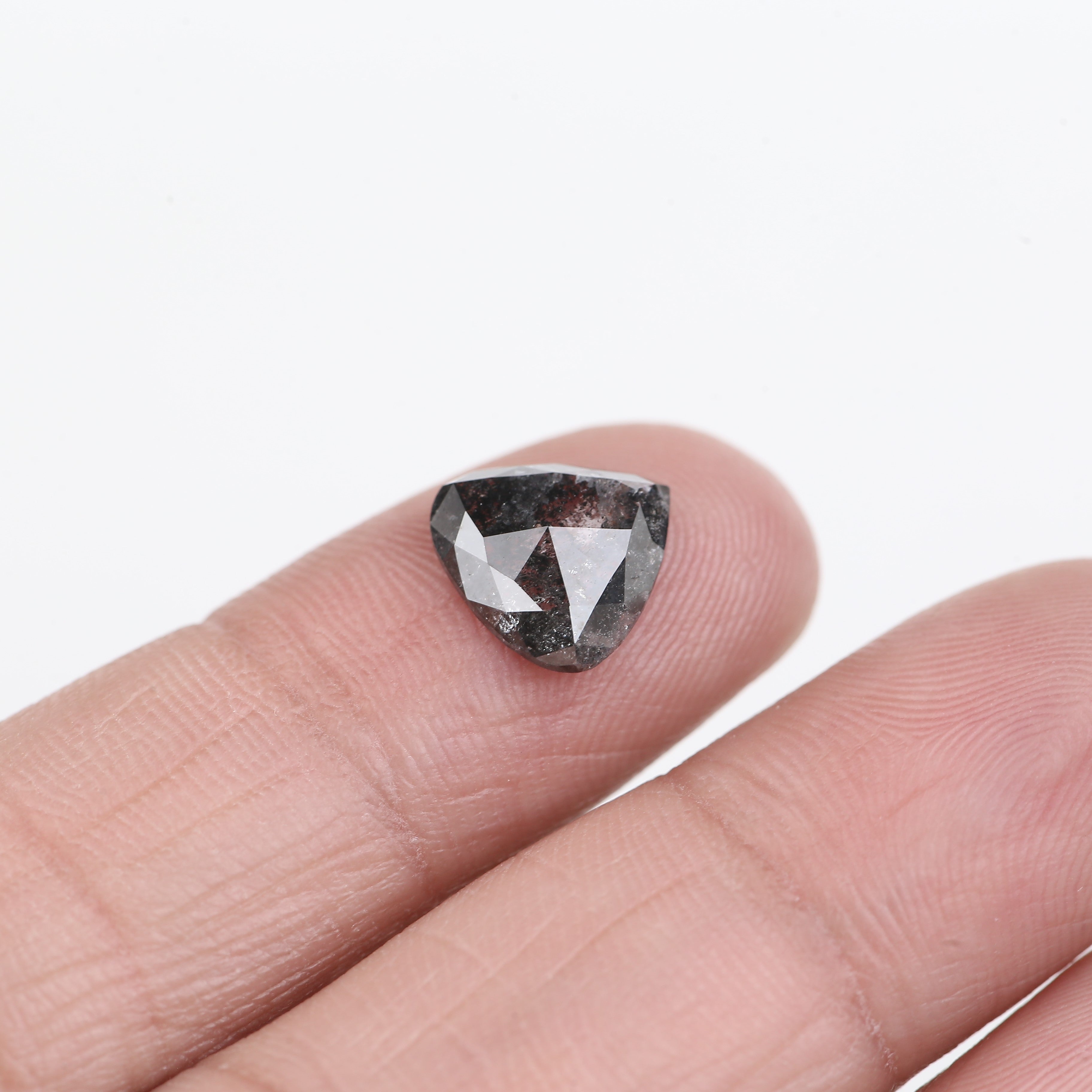 1.83 Carat Natural Pear Black Speckled Diamond 9.99 MM