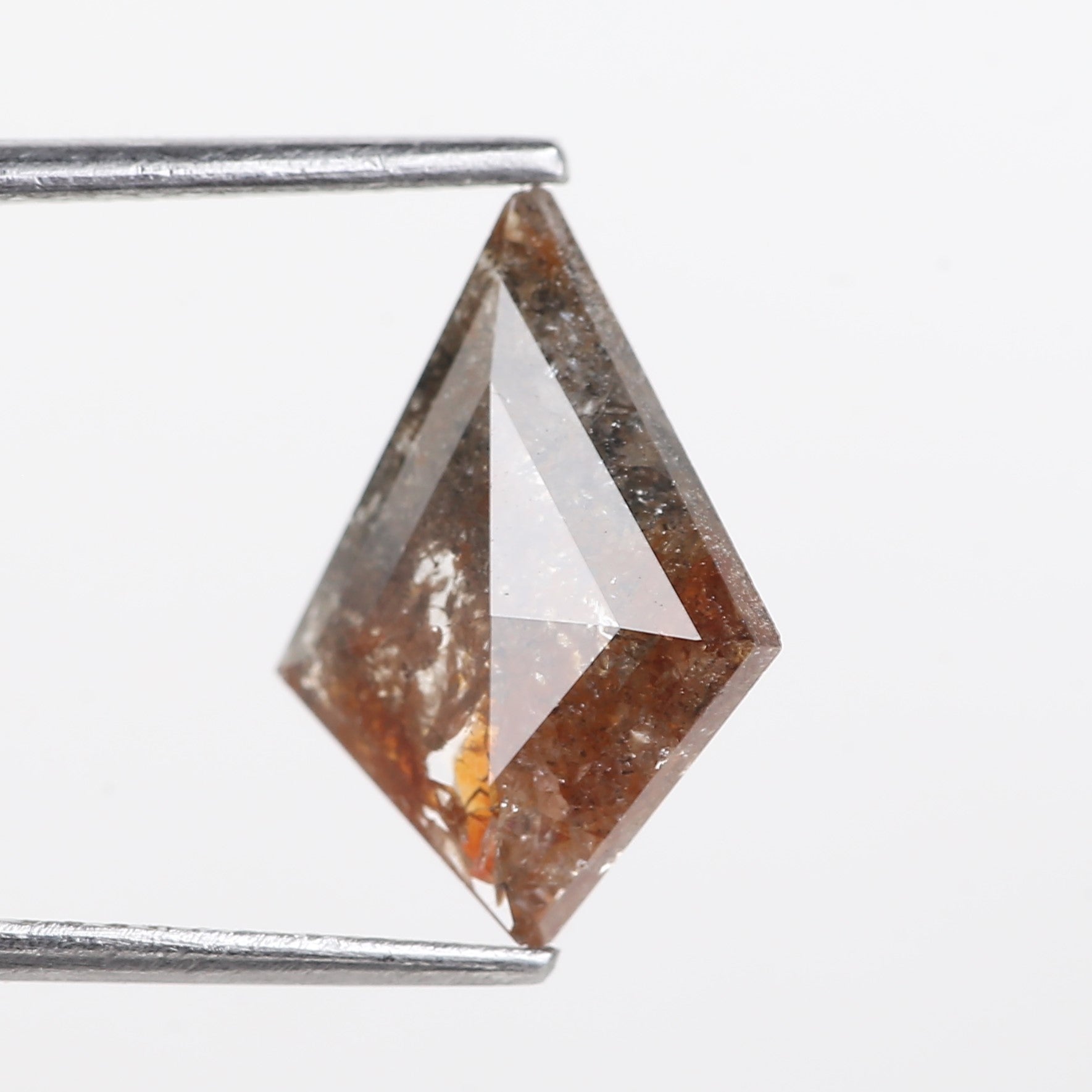 2.41 Carat Salt and Pepper Diamond For Kite Cut Engagement Ring 14 MM