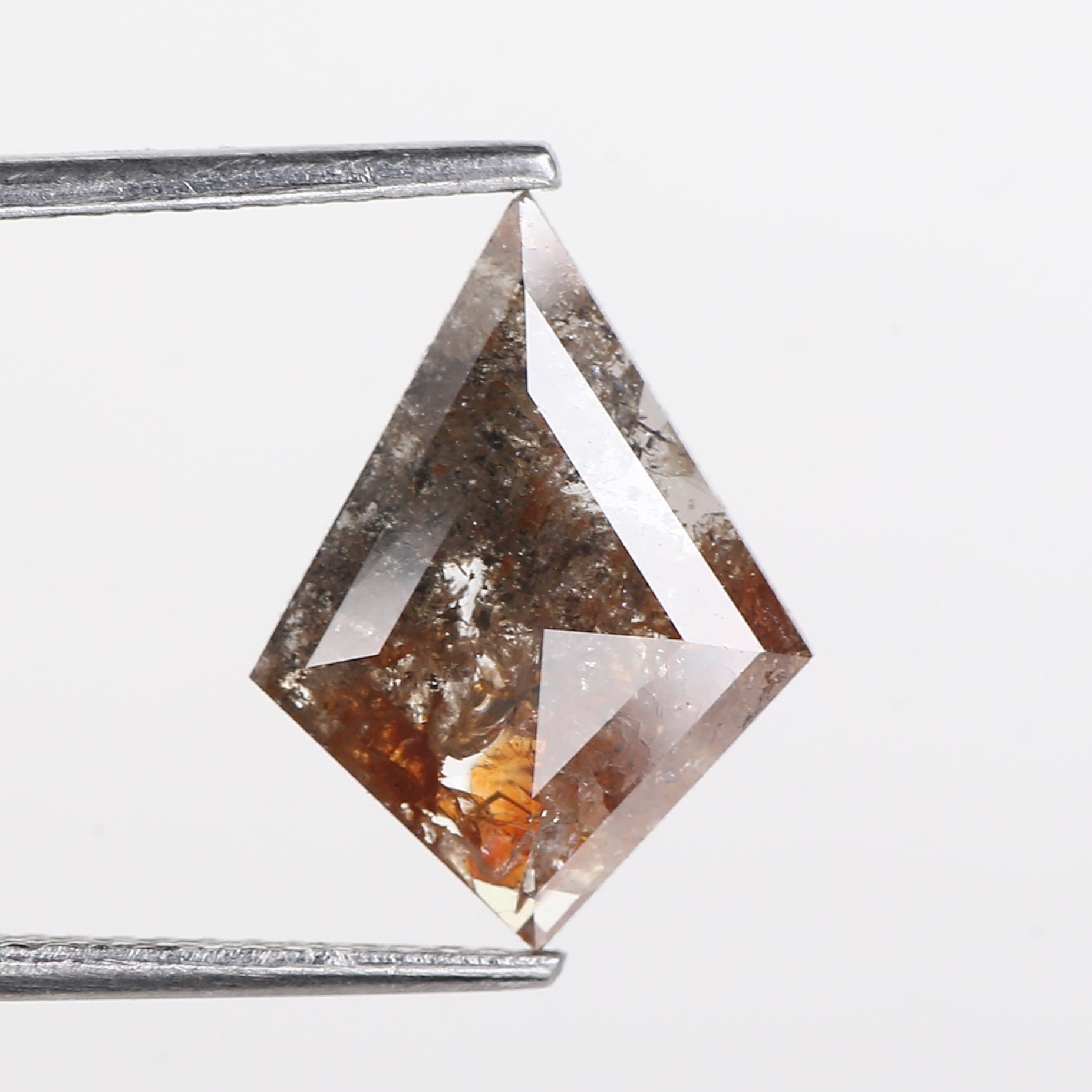 2.41 Carat Salt and Pepper Diamond For Kite Cut Engagement Ring 14 MM