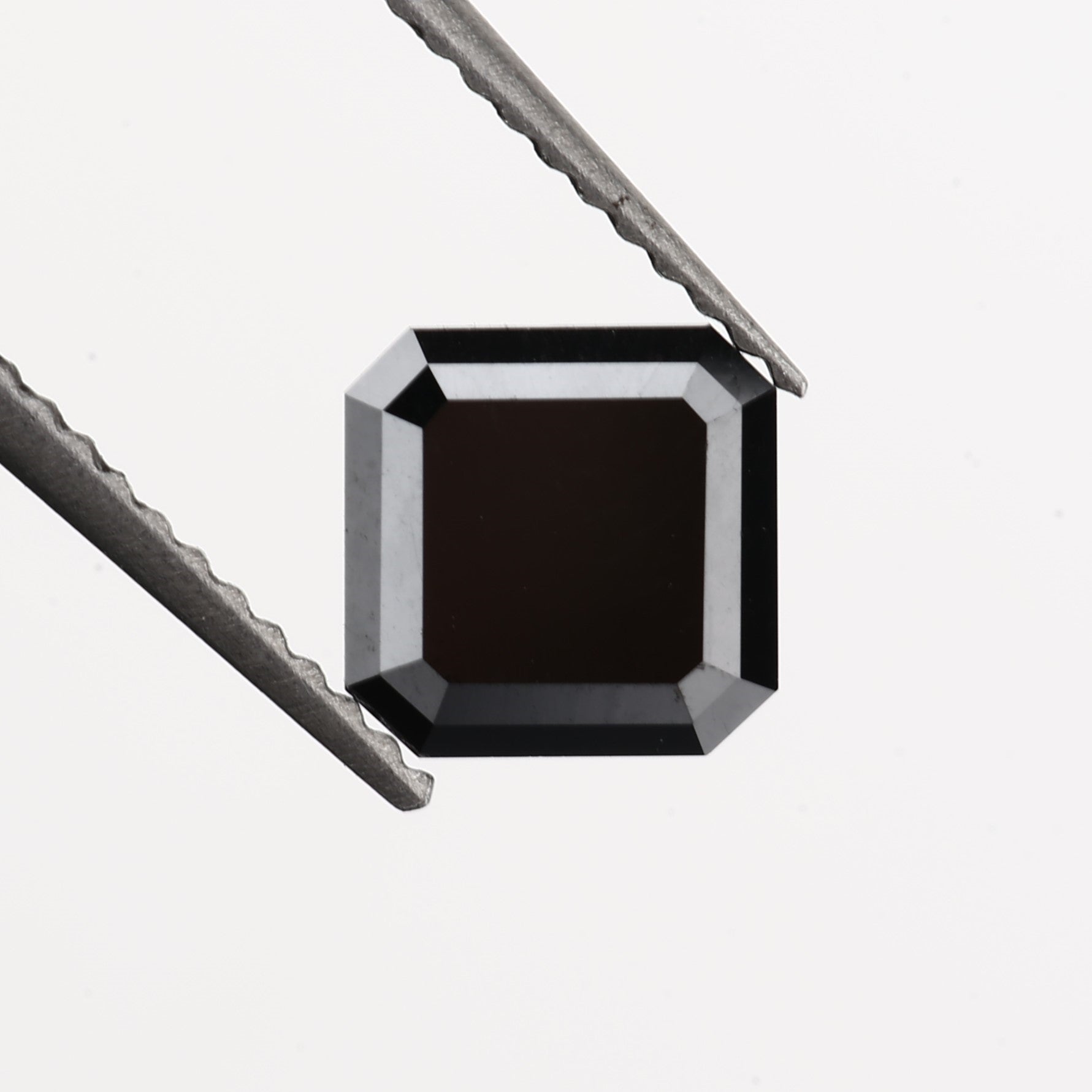 1.27 Carat 6.43 X 6.43 X 3.12 MM Loose Asscher Cut Natural Black Diamond - Blackdiamond