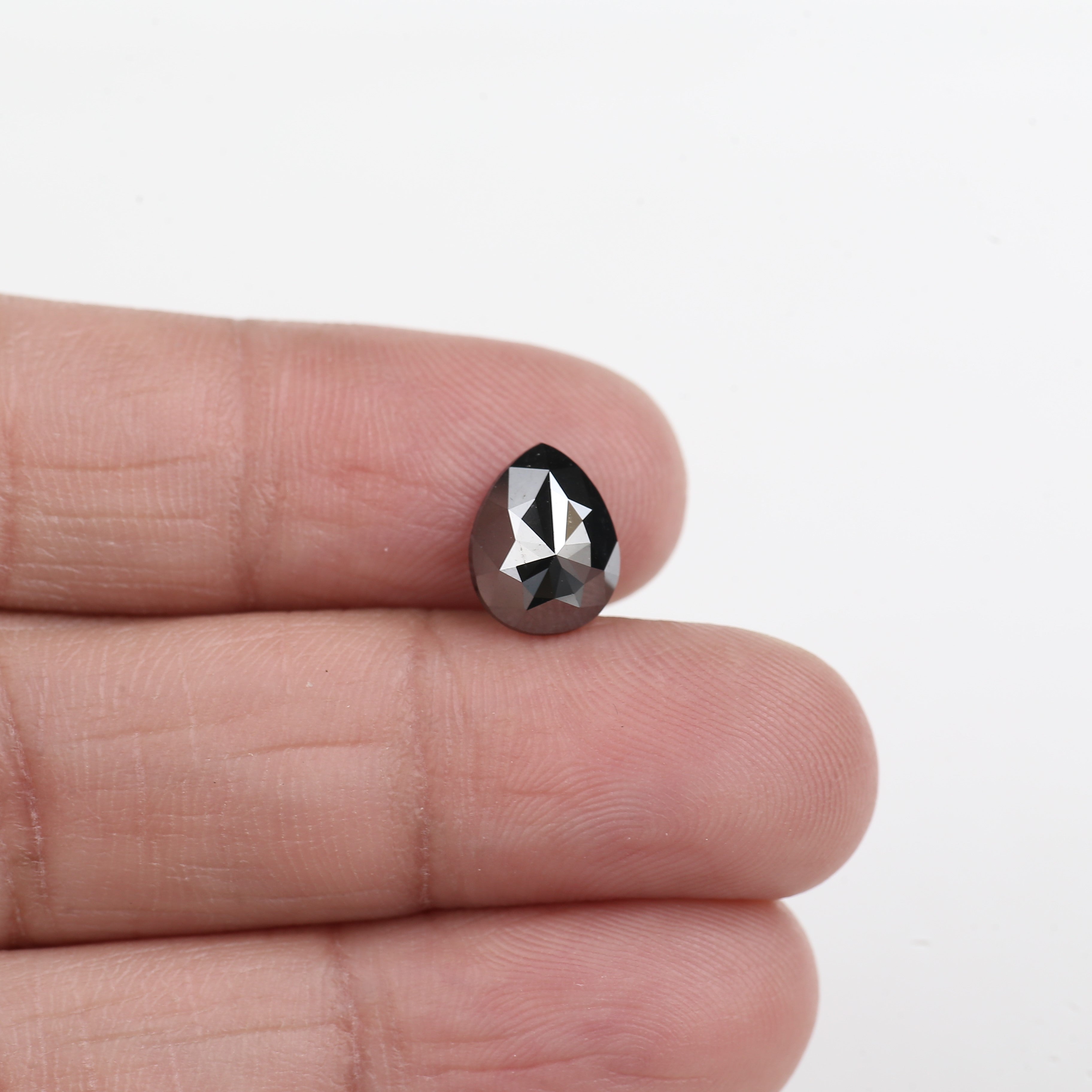 2.35 Carat Natural Fancy Black Pear Diamond 9.7 MM