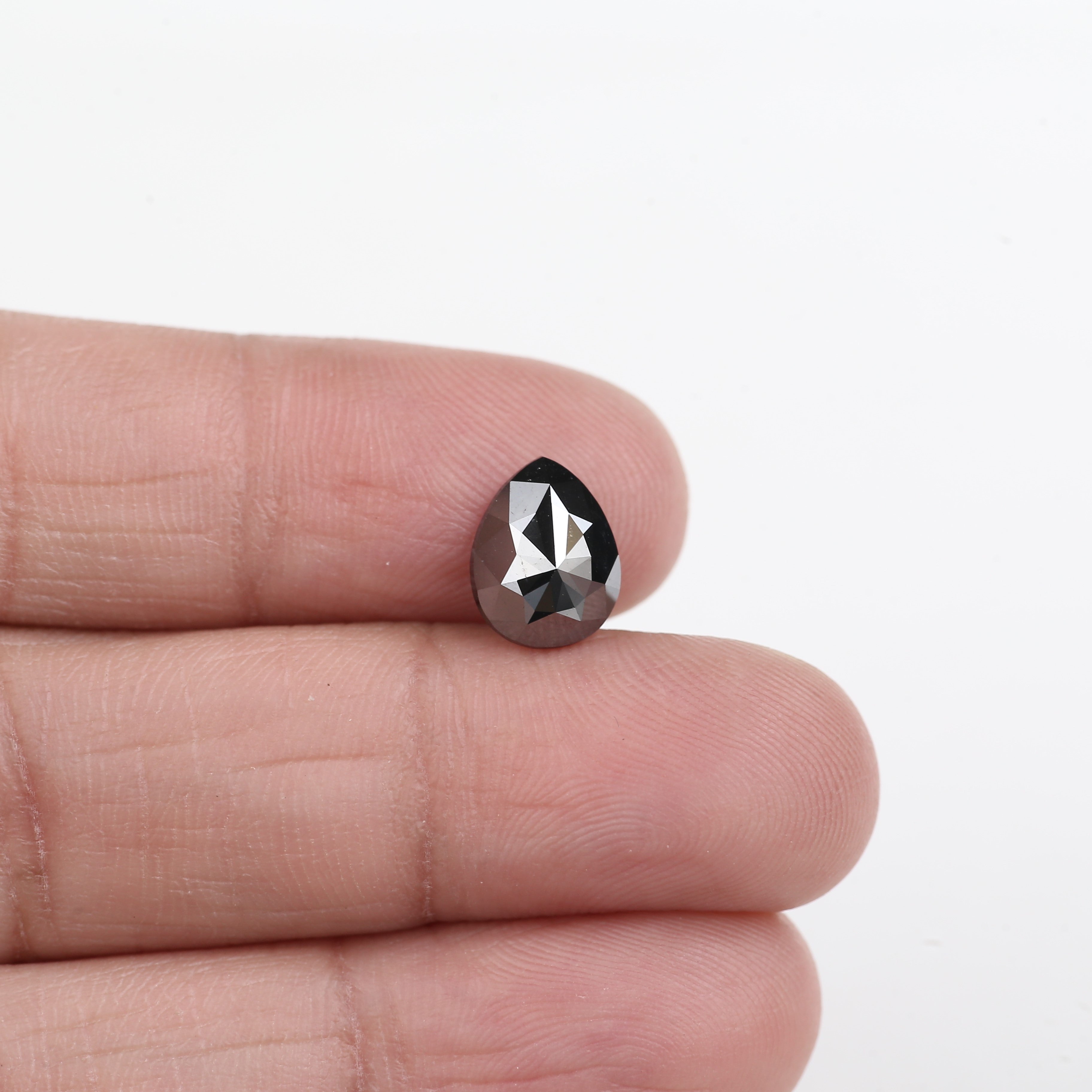 2.35 Carat Natural Fancy Black Pear Diamond 9.7 MM