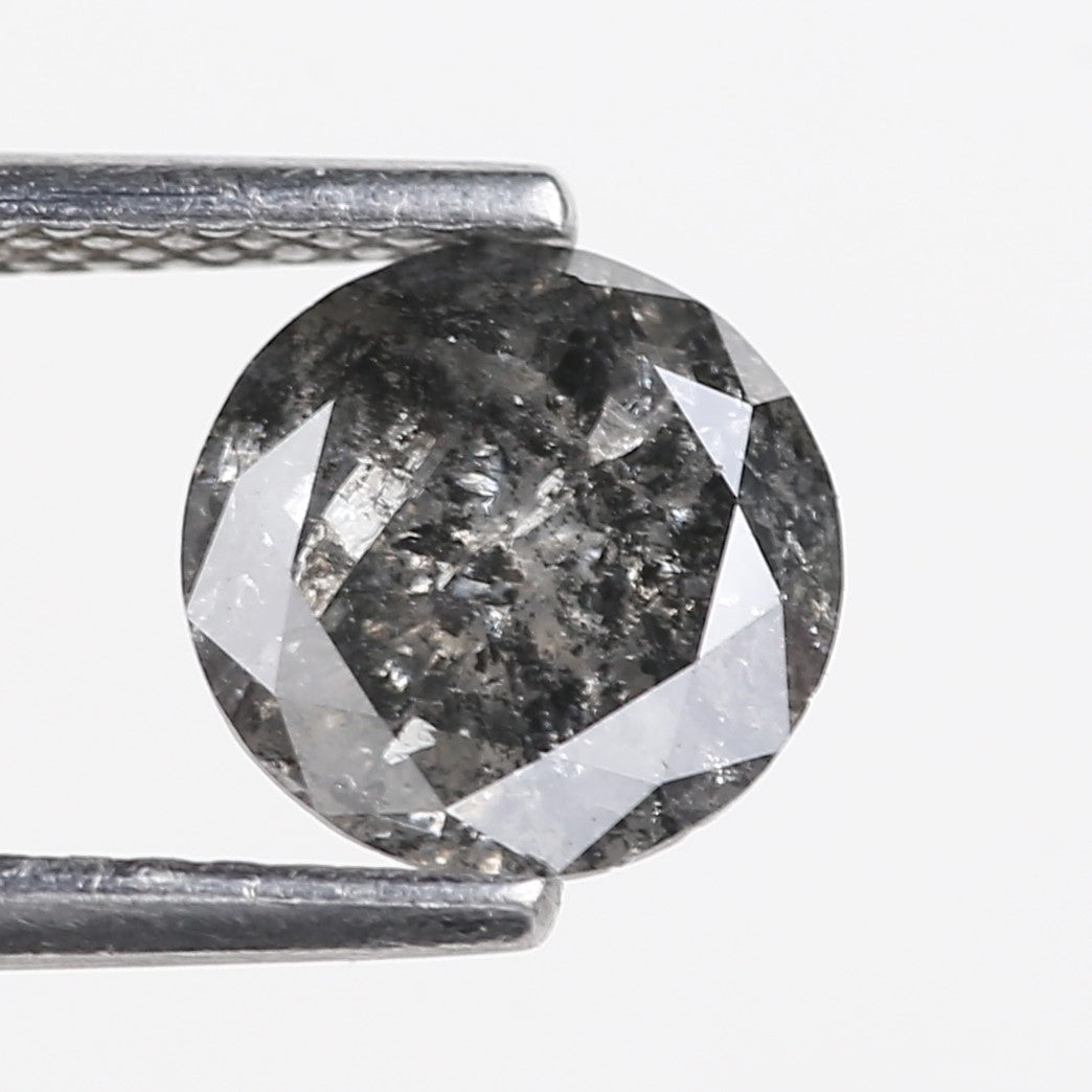1.12 Carat Natural Salt and Pepper Round Galaxy Diamond 7 MM