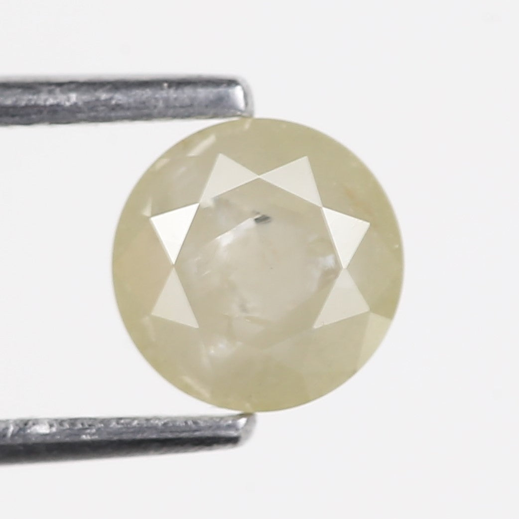 0.87 Carat Natural Round Shape Icy Salt and Pepper Diamond 5.81 MM