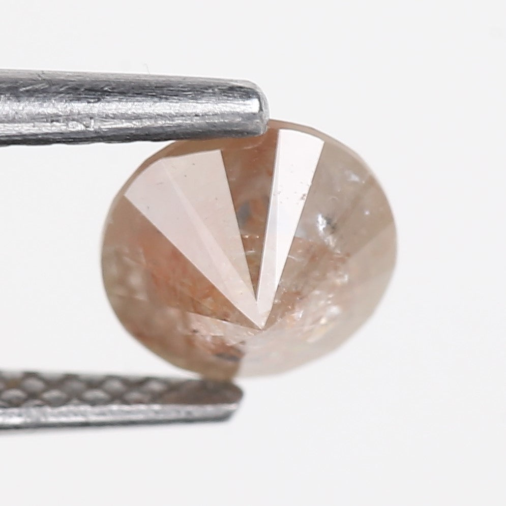 0.93 Carat Natural Orange Round Cut Salt Pepper Rustic Diamond 5.9 MM