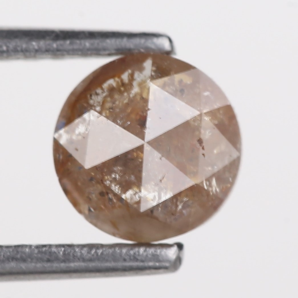 0.60 Carat Natural Salt and Pepper Round Rosecut Rustic Diamond 5.41 MM