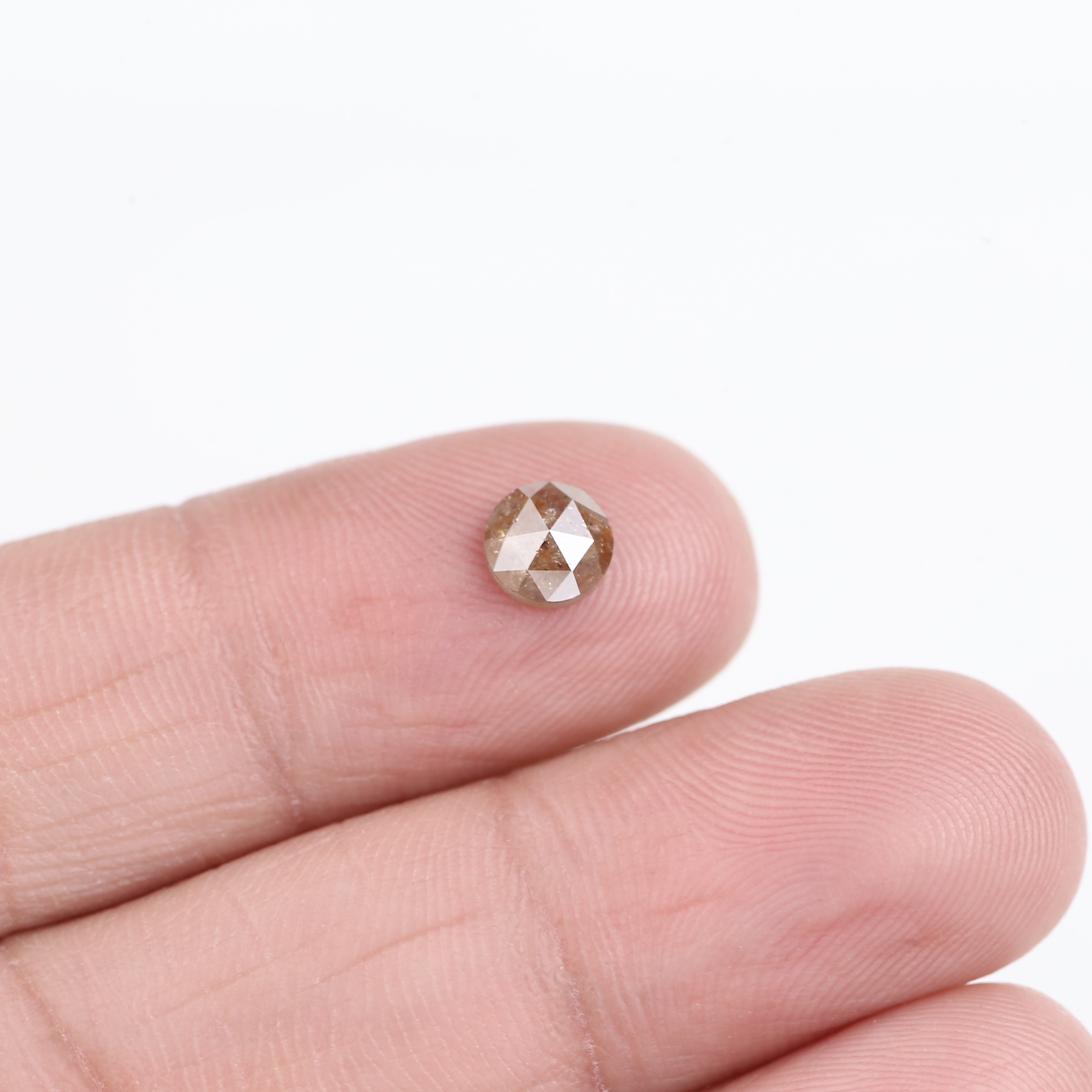 0.60 Carat Natural Salt and Pepper Round Rosecut Rustic Diamond 5.41 MM