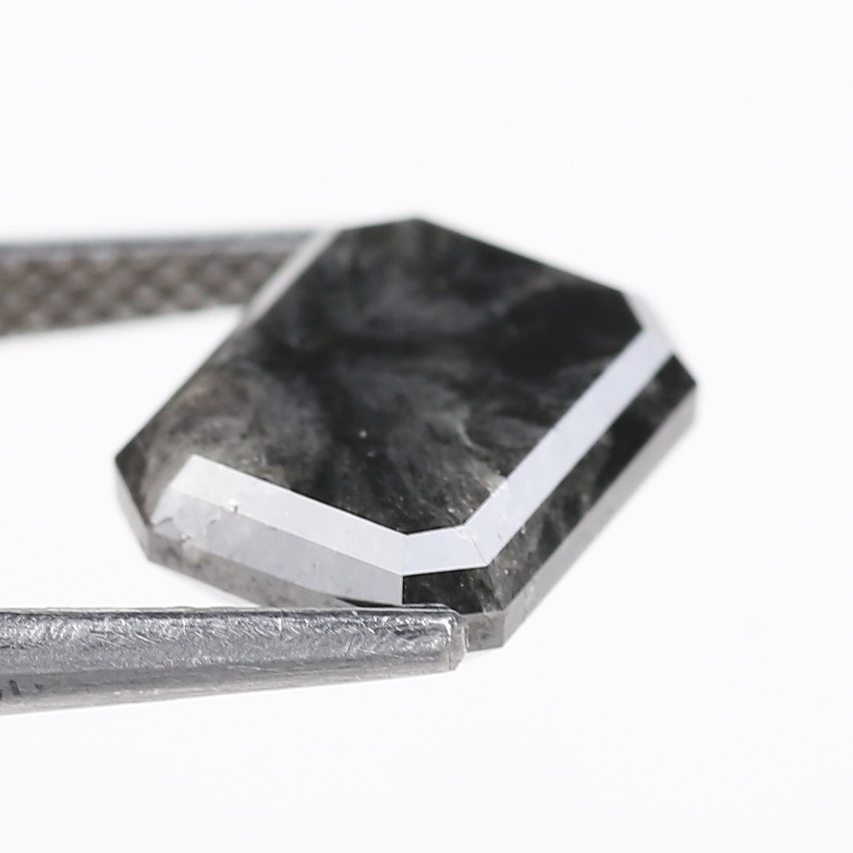 4.16 Carat Natural Black Emerald Loose Salt and Pepper Diamond 9.74 MM