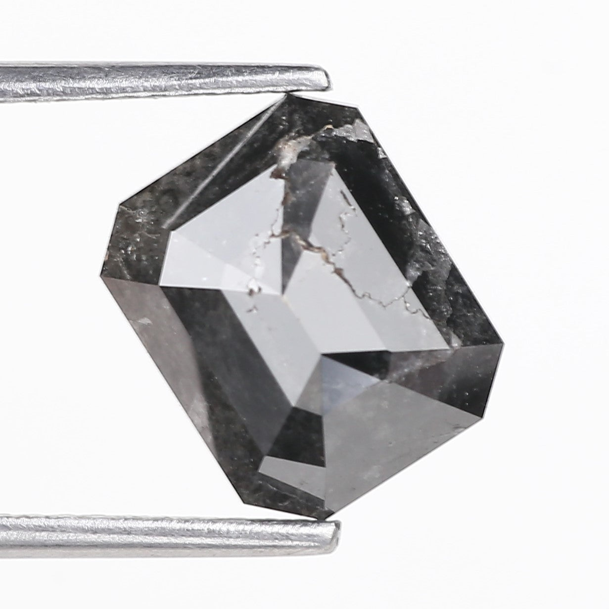 4.16 Carat Natural Black Emerald Loose Salt and Pepper Diamond 9.74 MM