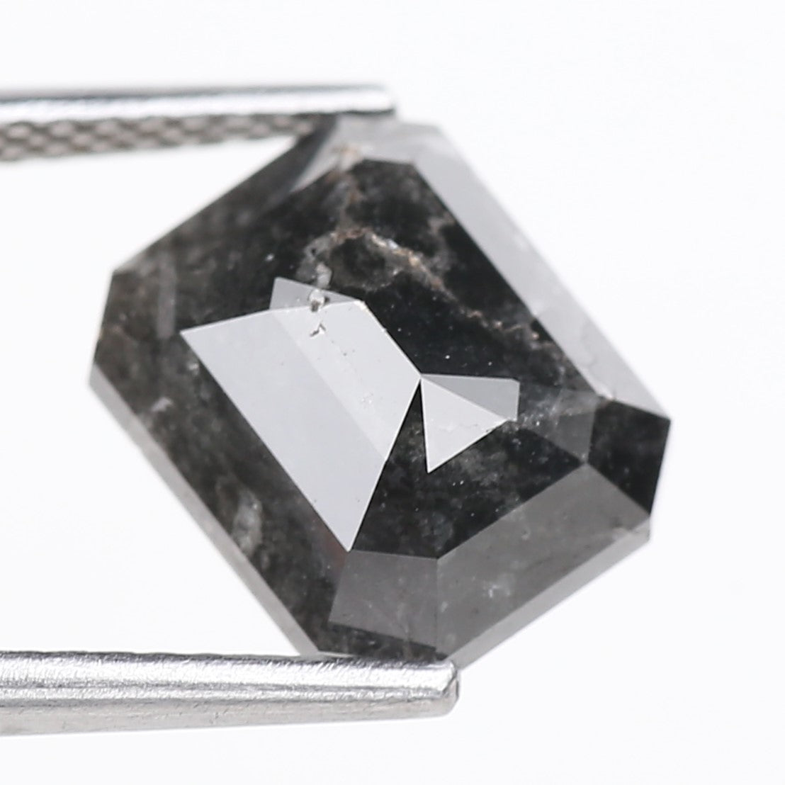 4.16 Carat Natural Black Emerald Loose Salt and Pepper Diamond 9.74 MM