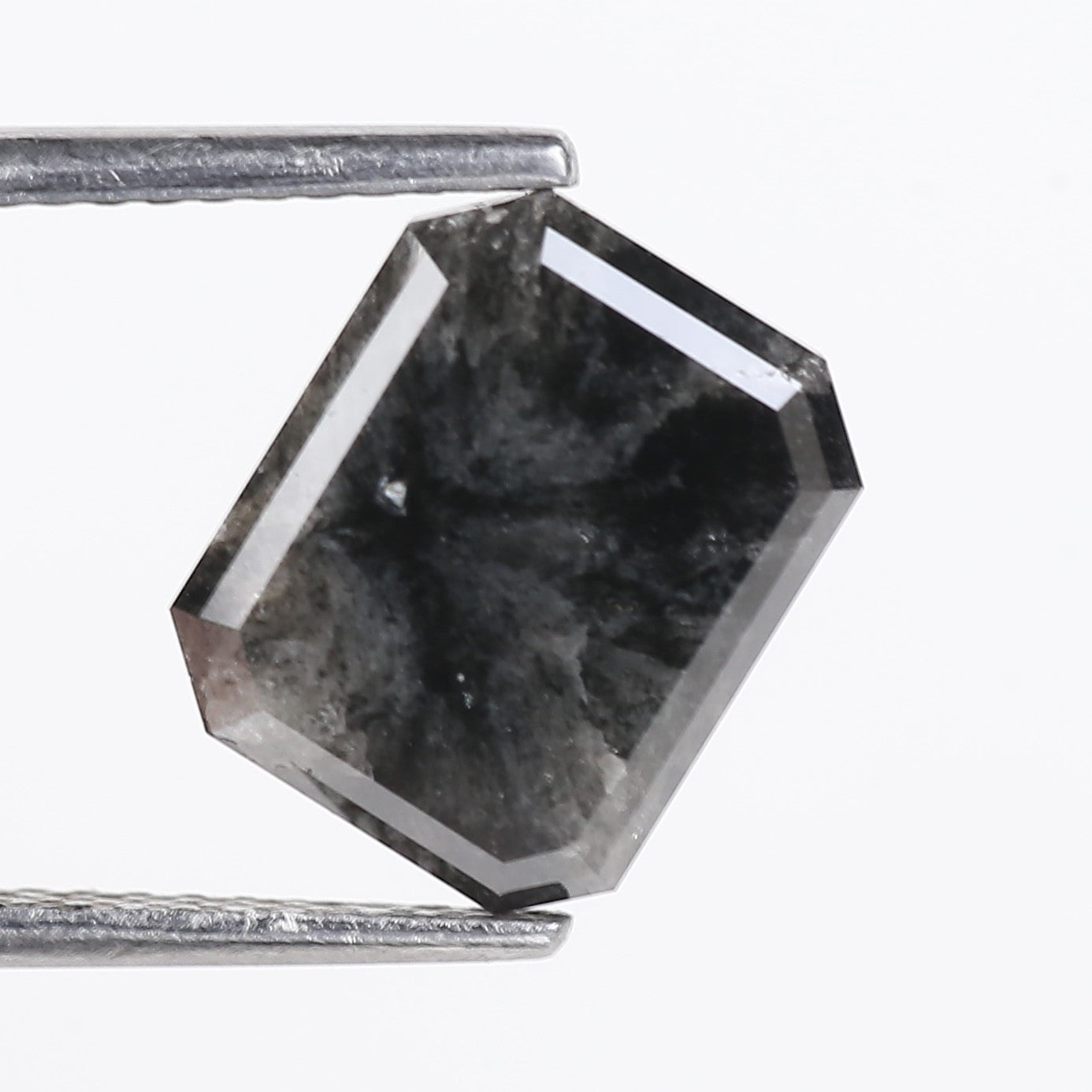 4.16 Carat Natural Black Emerald Loose Salt and Pepper Diamond 9.74 MM