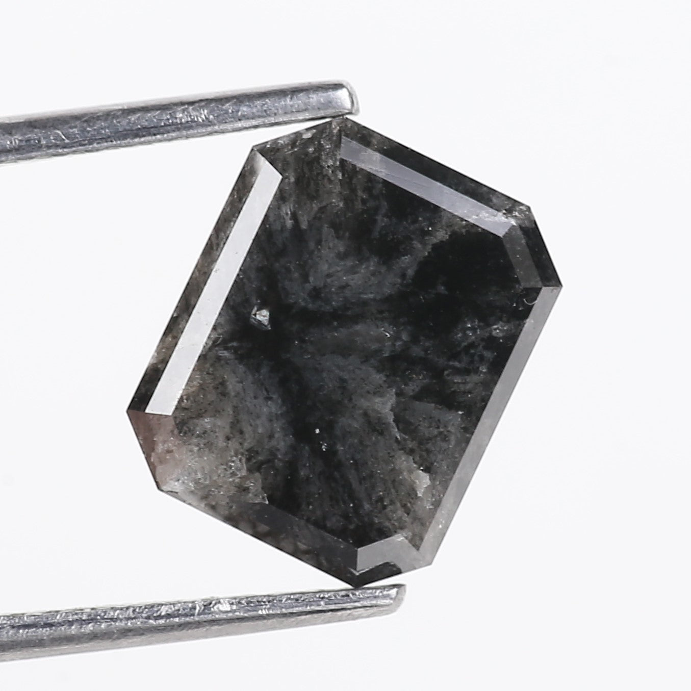 4.16 Carat Natural Black Emerald Loose Salt and Pepper Diamond 9.74 MM