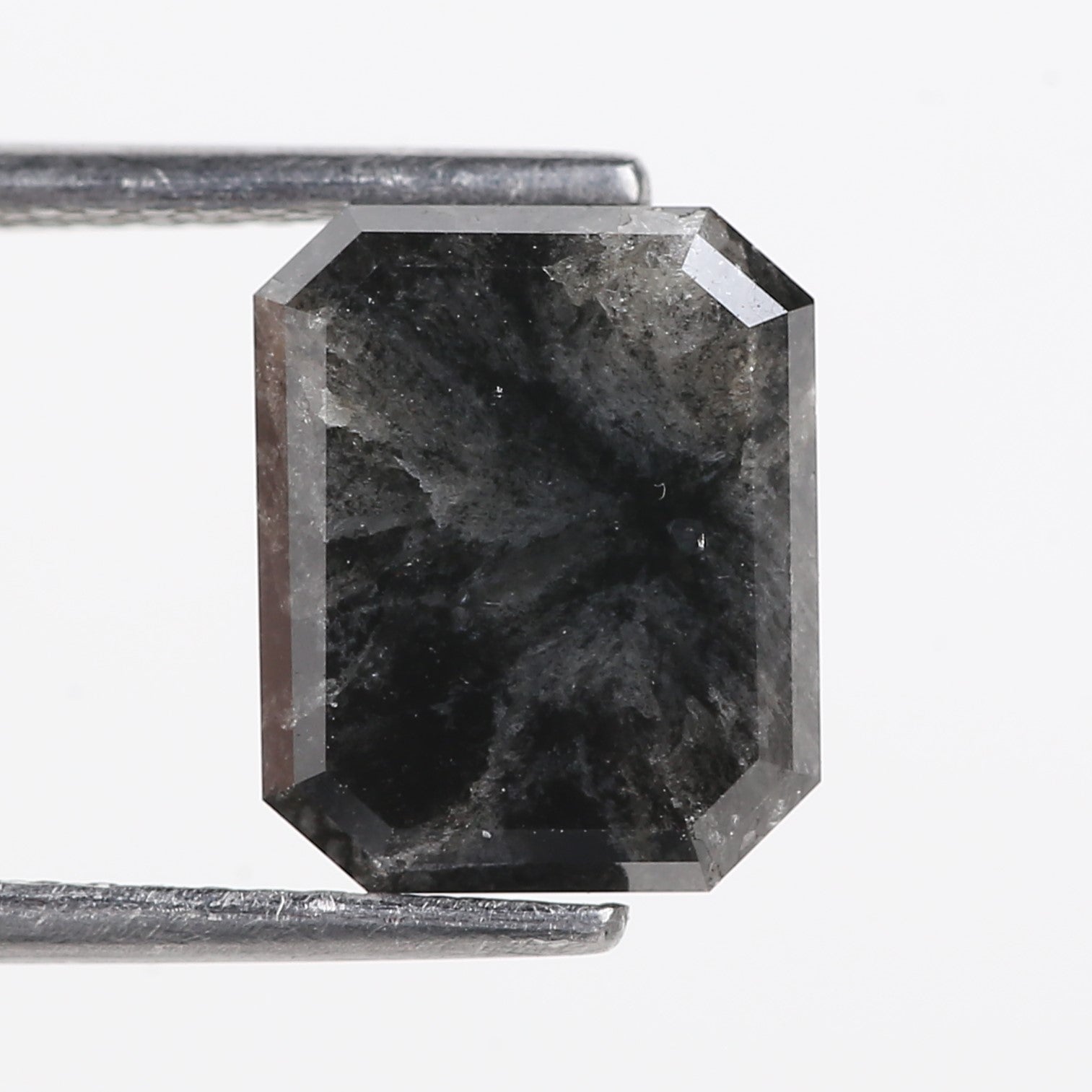 4.16 Carat Natural Black Emerald Loose Salt and Pepper Diamond 9.74 MM